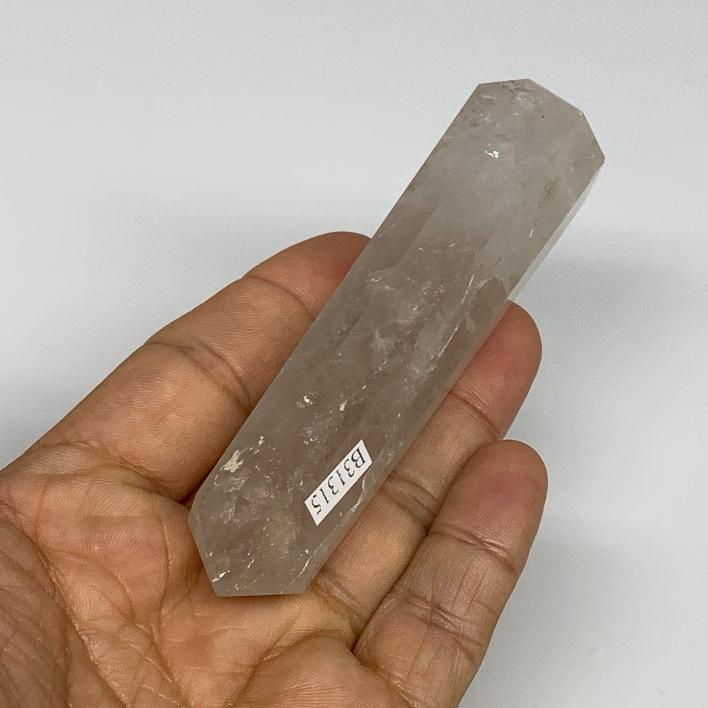 101g, 3.9"x1", Natural Quartz Crystal Tower Point Obelisk @India, B31315