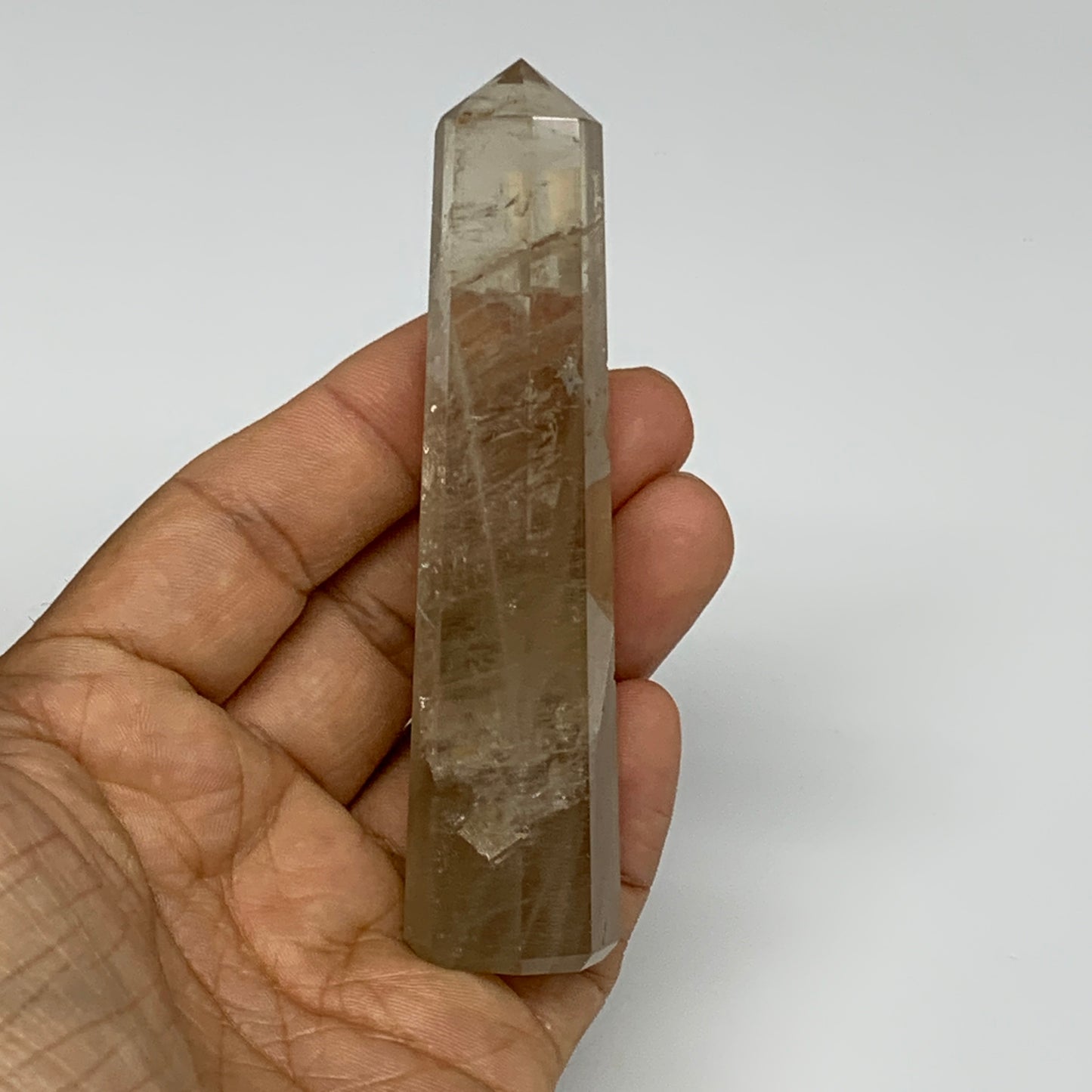 73g, 3.8"x0.8", Natural Quartz Crystal Tower Point Obelisk @India, B31319