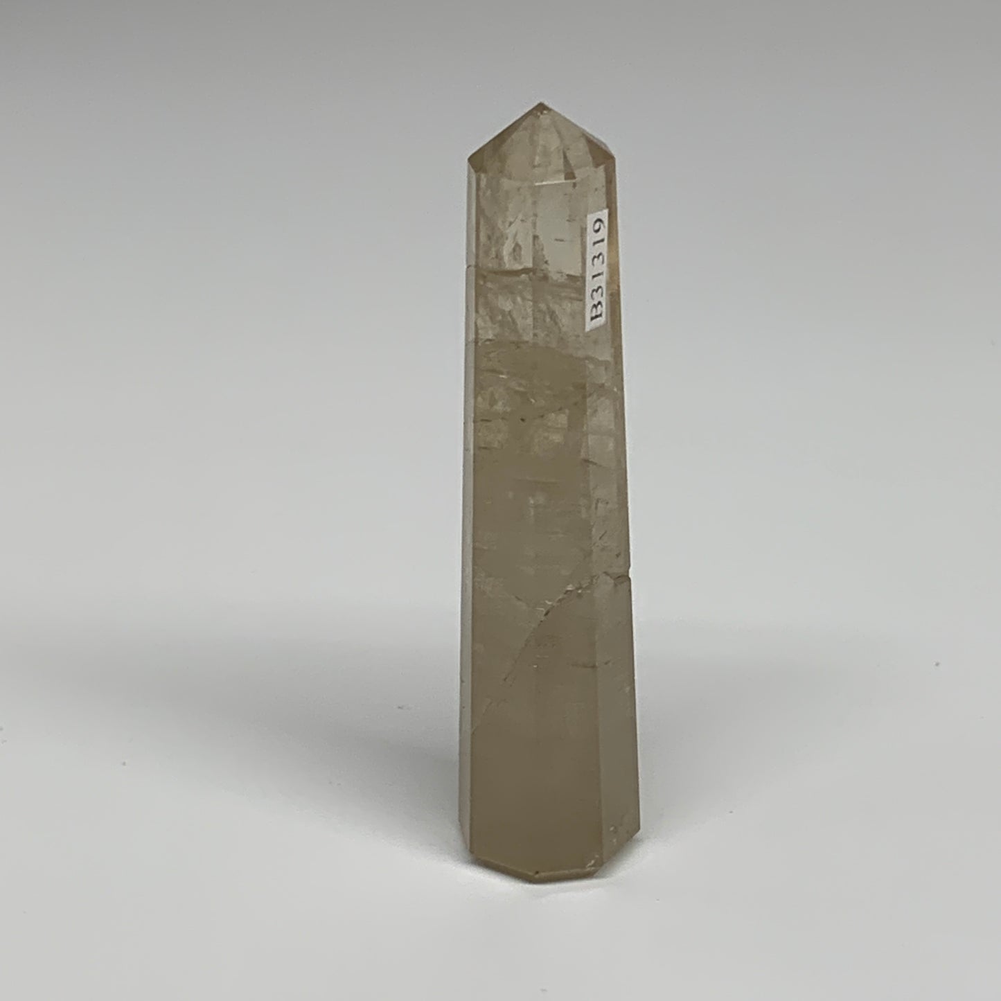 73g, 3.8"x0.8", Natural Quartz Crystal Tower Point Obelisk @India, B31319