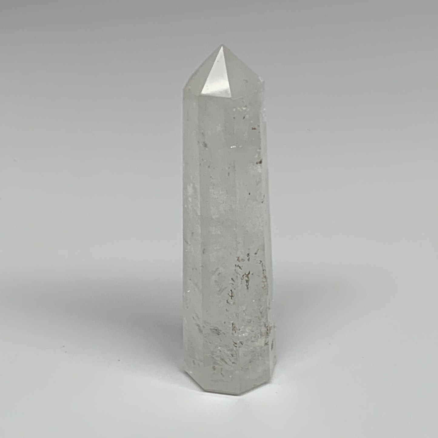121.3g, 4.1"x1", Natural Quartz Crystal Tower Point Obelisk @India, B31320