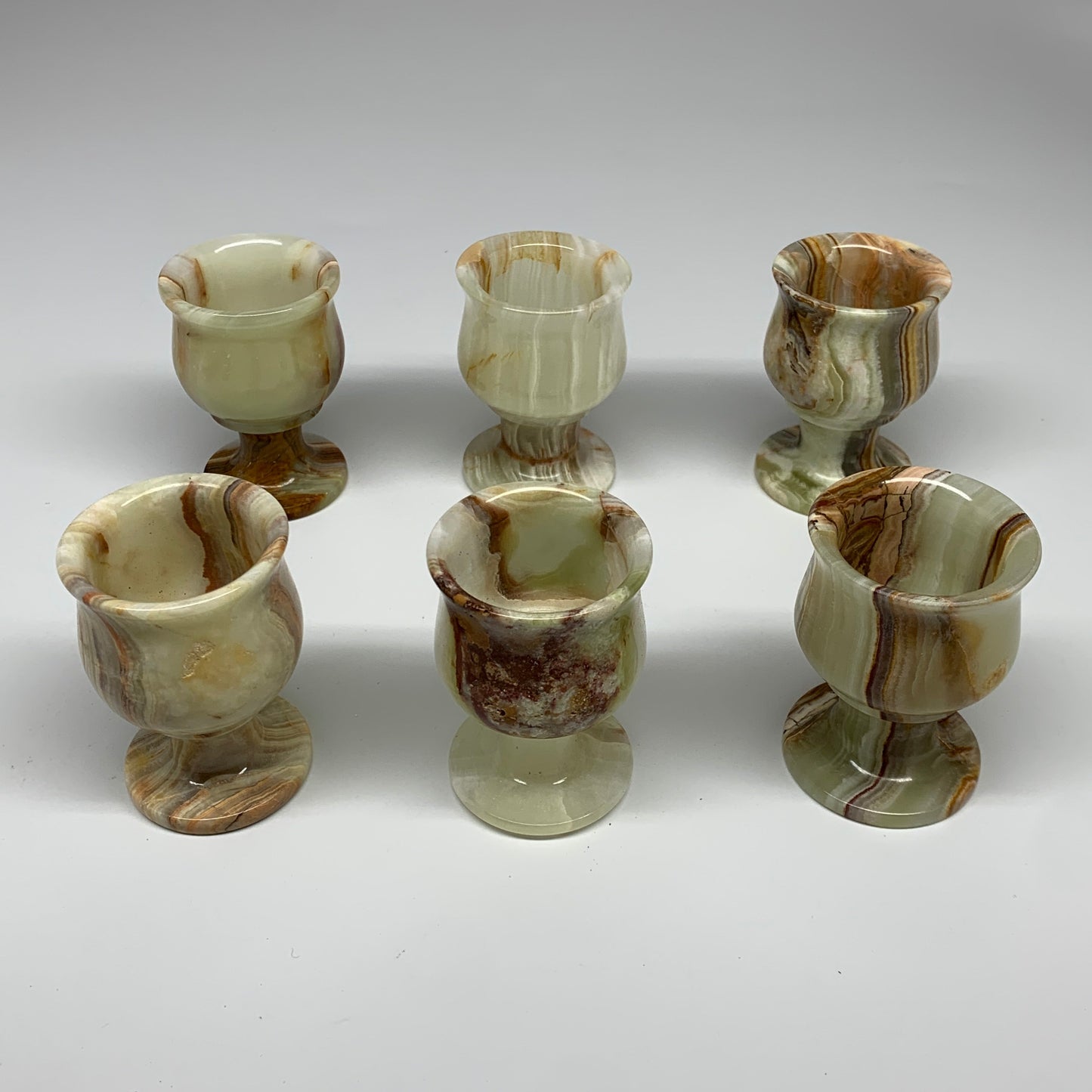 6pcs set, 2.8" x 2" Green Onyx cups wholesale