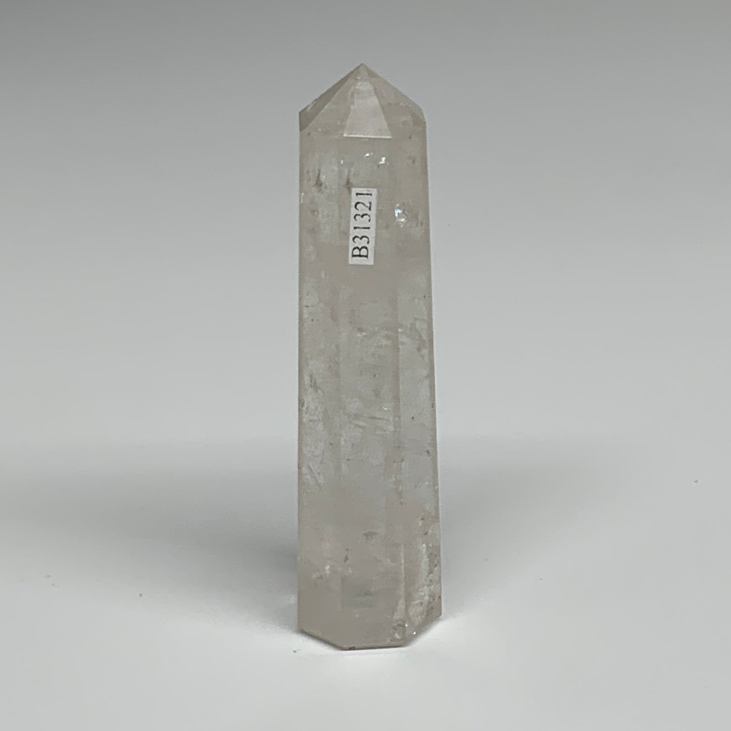 115g, 4.1"x1", Natural Quartz Crystal Tower Point Obelisk @India, B31321