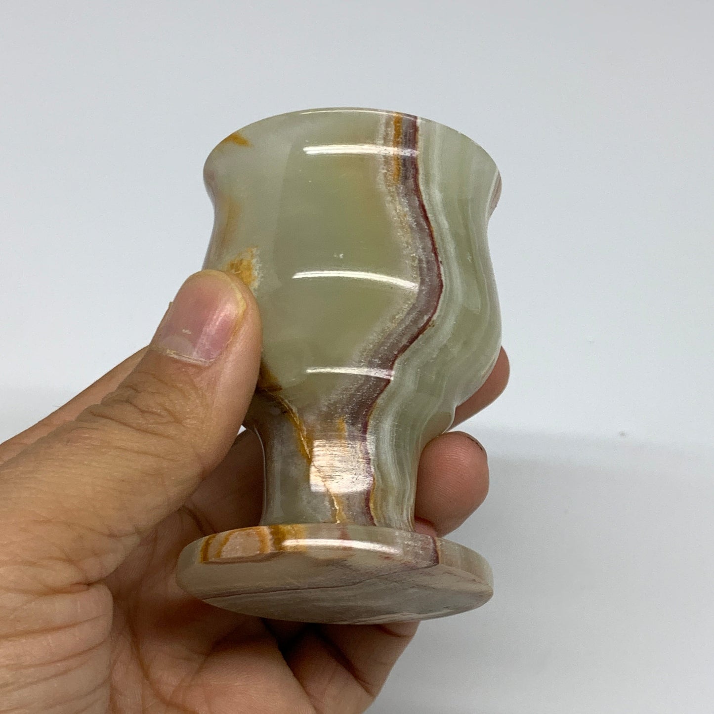 6pcs set, 2.8" x 2" Green Onyx cups wholesale