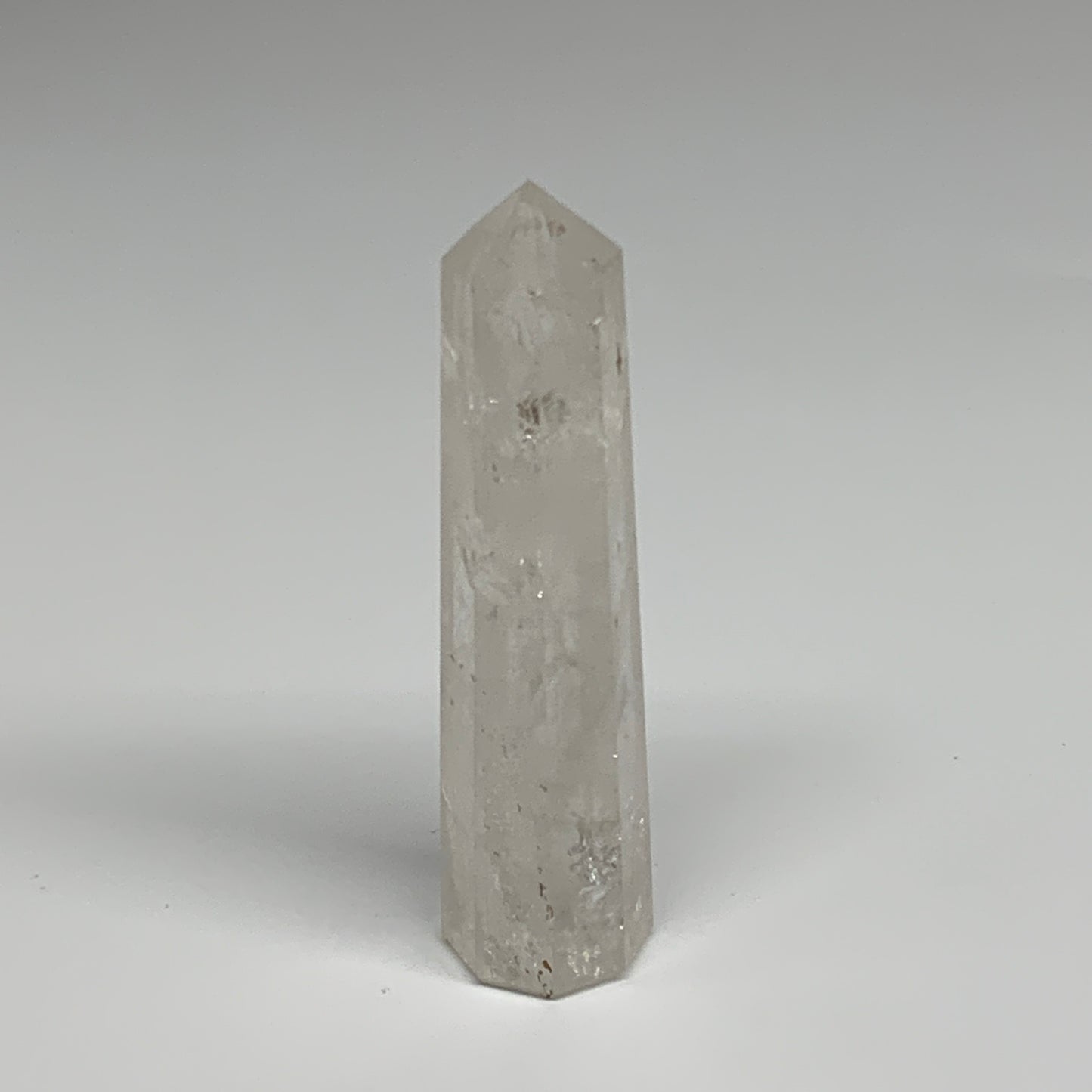 115g, 4.1"x1", Natural Quartz Crystal Tower Point Obelisk @India, B31321