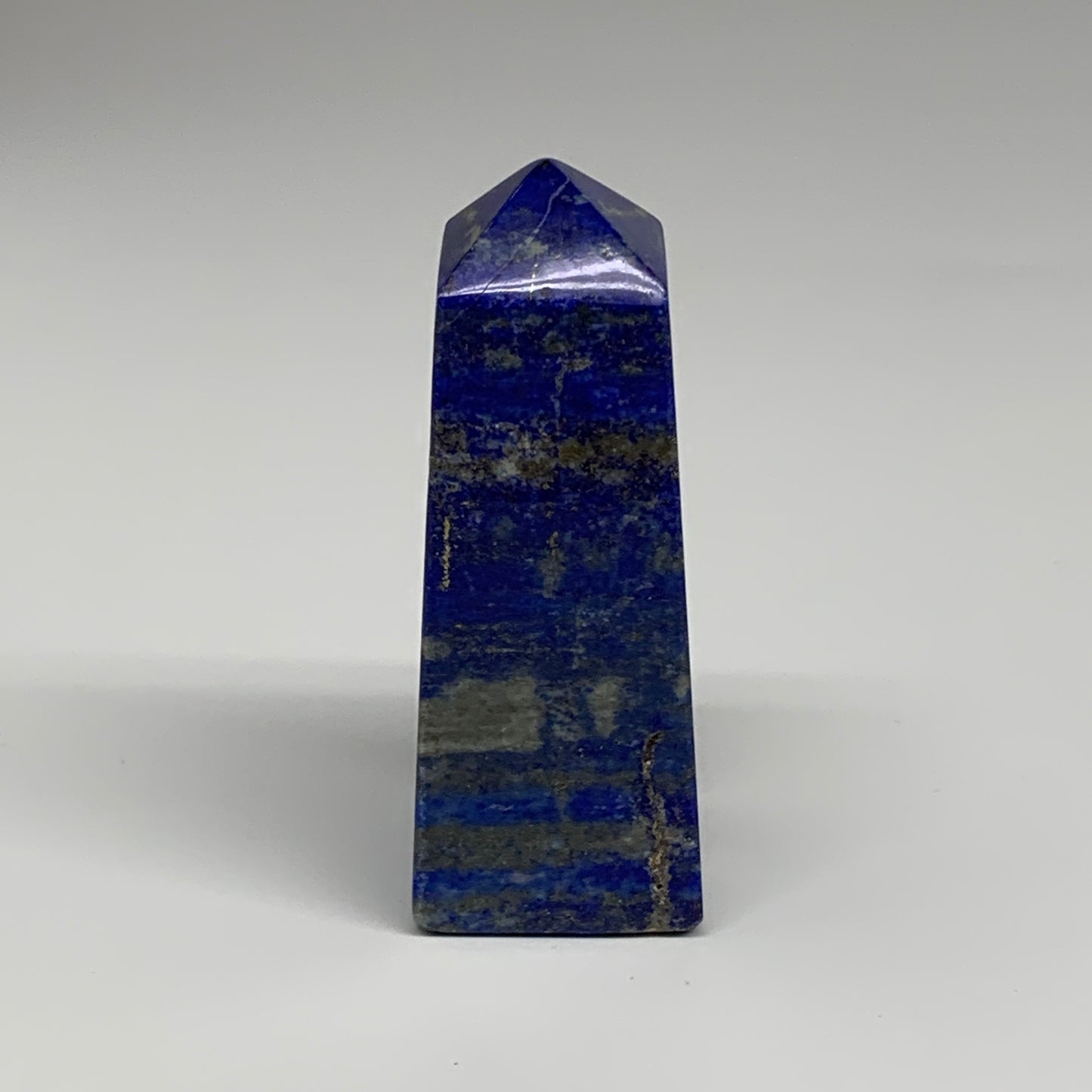 273.6g, 3.8"x1.4"x1.4", Natural Lapis Lazuli Tower Point Obelisk Afghanistan,B30