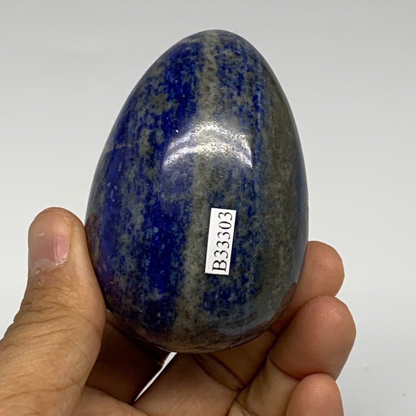 0.61 lbs, 2.8"x2", Natural Lapis Lazuli Egg Polished @Afghanistan, B33303