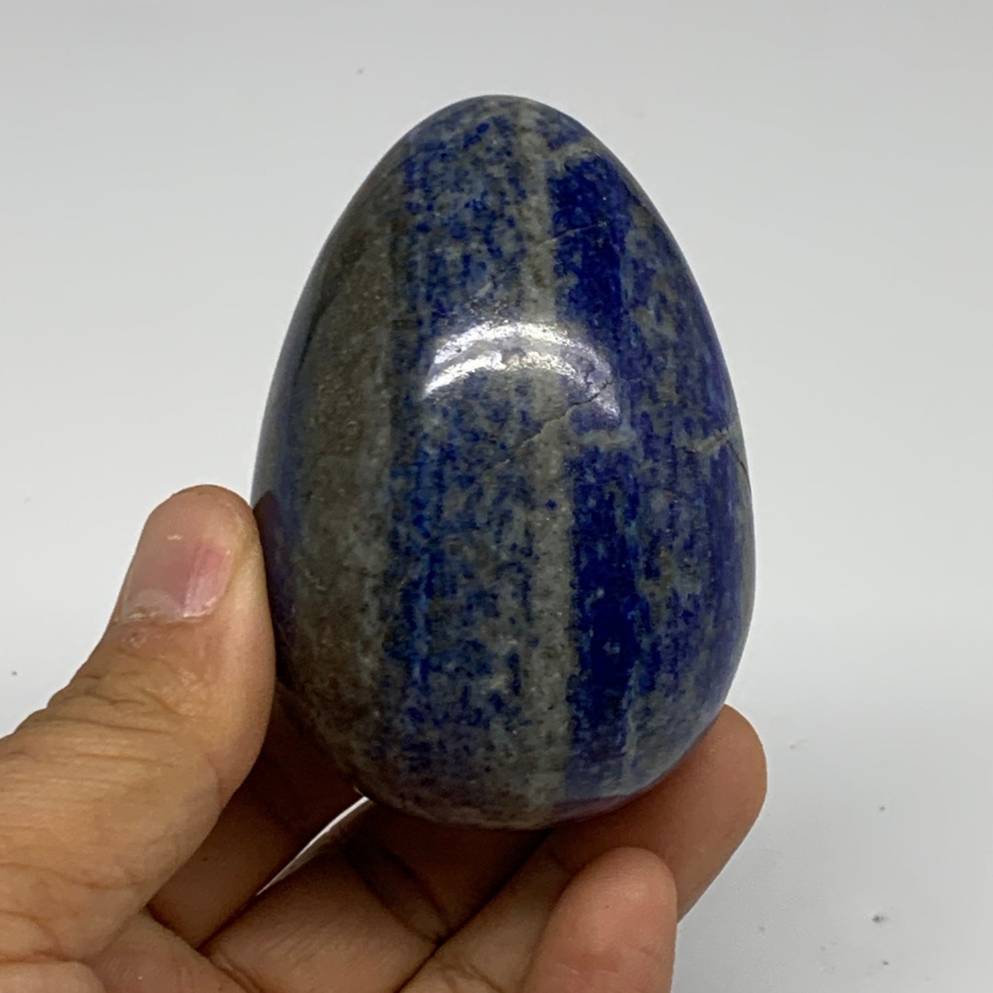 0.61 lbs, 2.8"x2", Natural Lapis Lazuli Egg Polished @Afghanistan, B33303