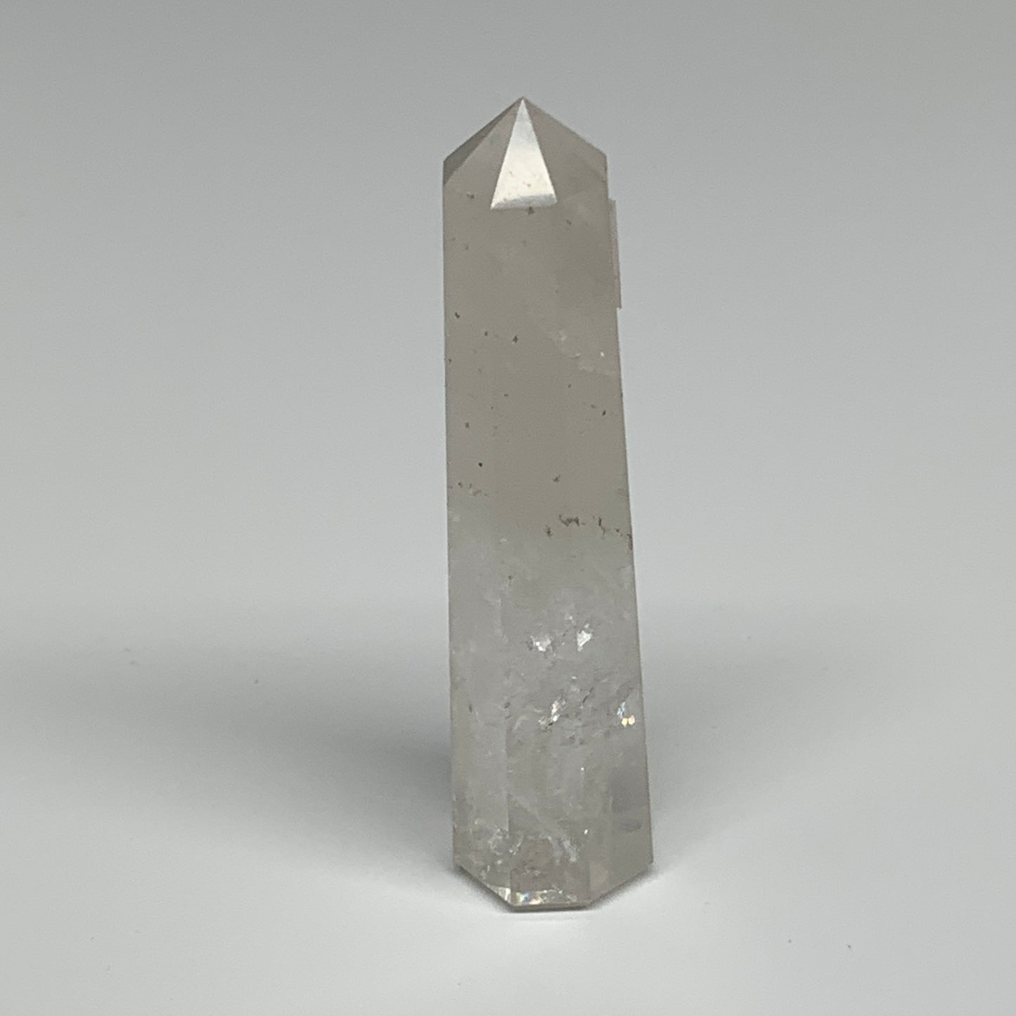 87.9g, 3.9"x0.9", Natural Quartz Crystal Tower Point Obelisk @India, B31323