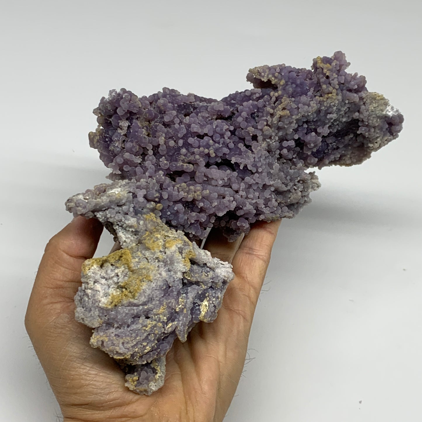 2.18 lbs, 7.2"x5.2"x2.5", Rough Grape Agate Crystal Mineral Specimens,B32622