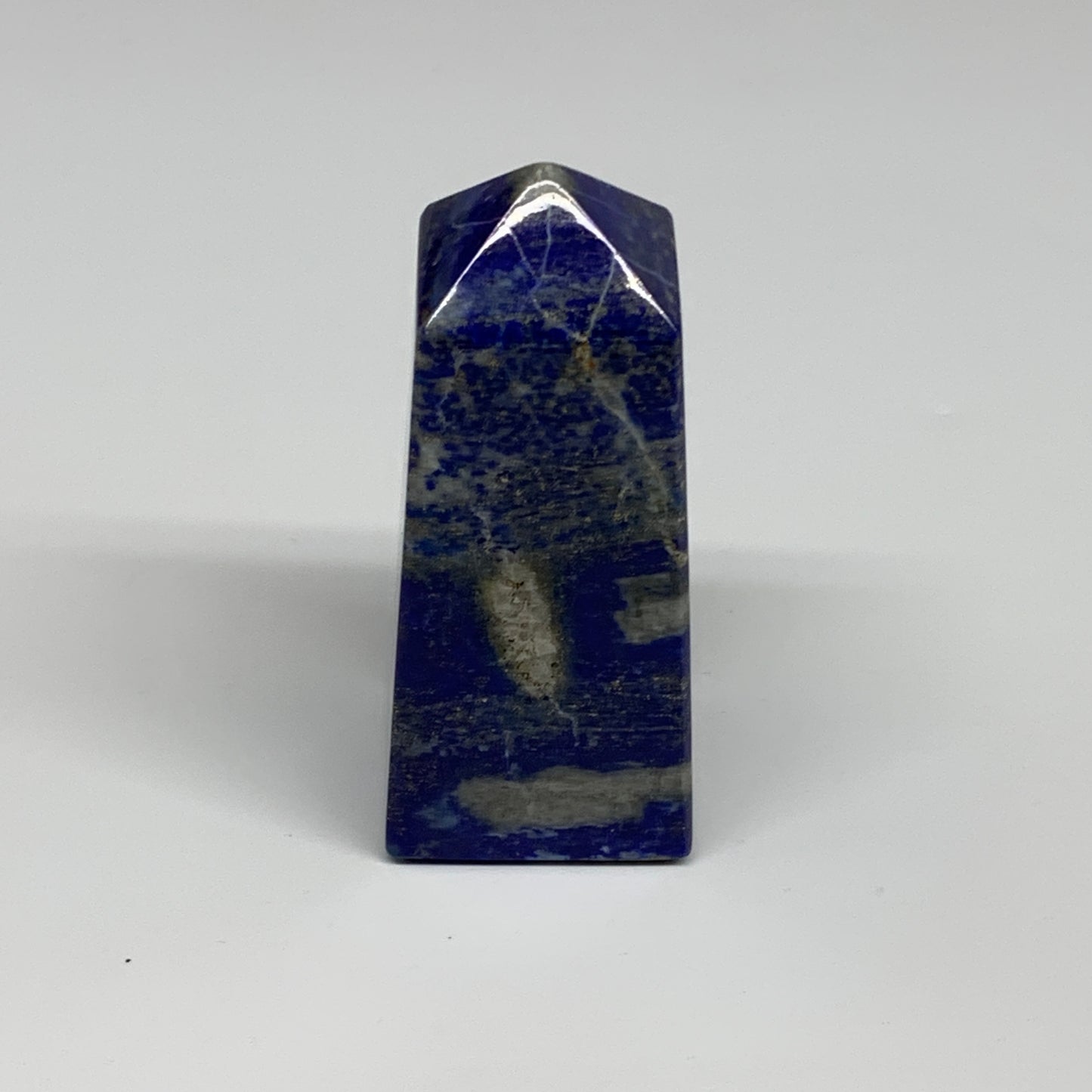 213.3g, 3.1"x1.3"x1.3", Natural Lapis Lazuli Tower Point Obelisk Afghanistan,B30