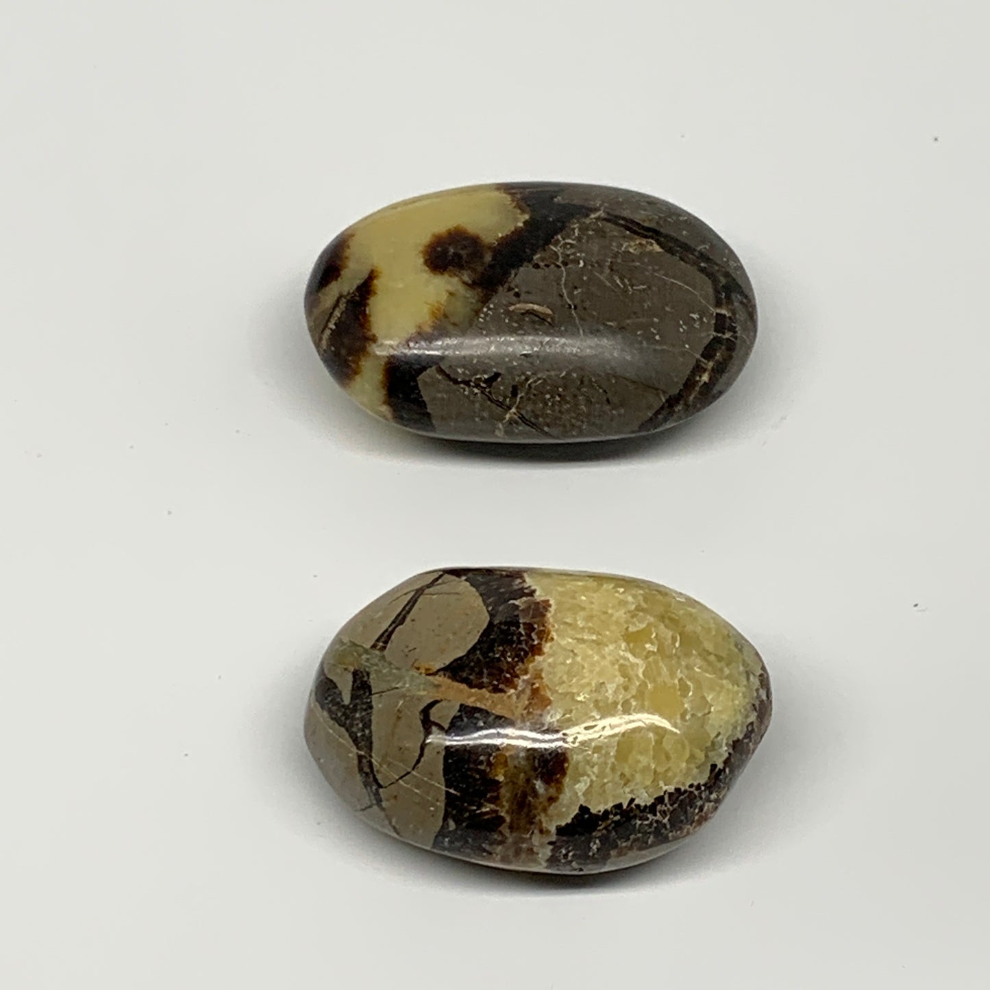 158.48g, 2.2"-2.3", 2pcs, Septarian Nodule Palm-Stone Polished Reiki Crystal, B2