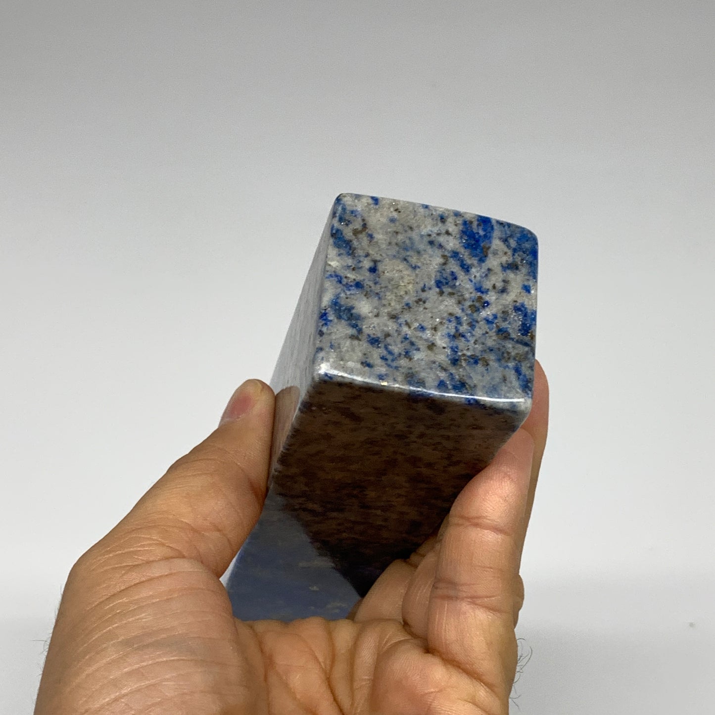 625g, 6.4"x1.5"x1.5", Natural Lapis Lazuli Tower Point Obelisk Afghanistan,B3049