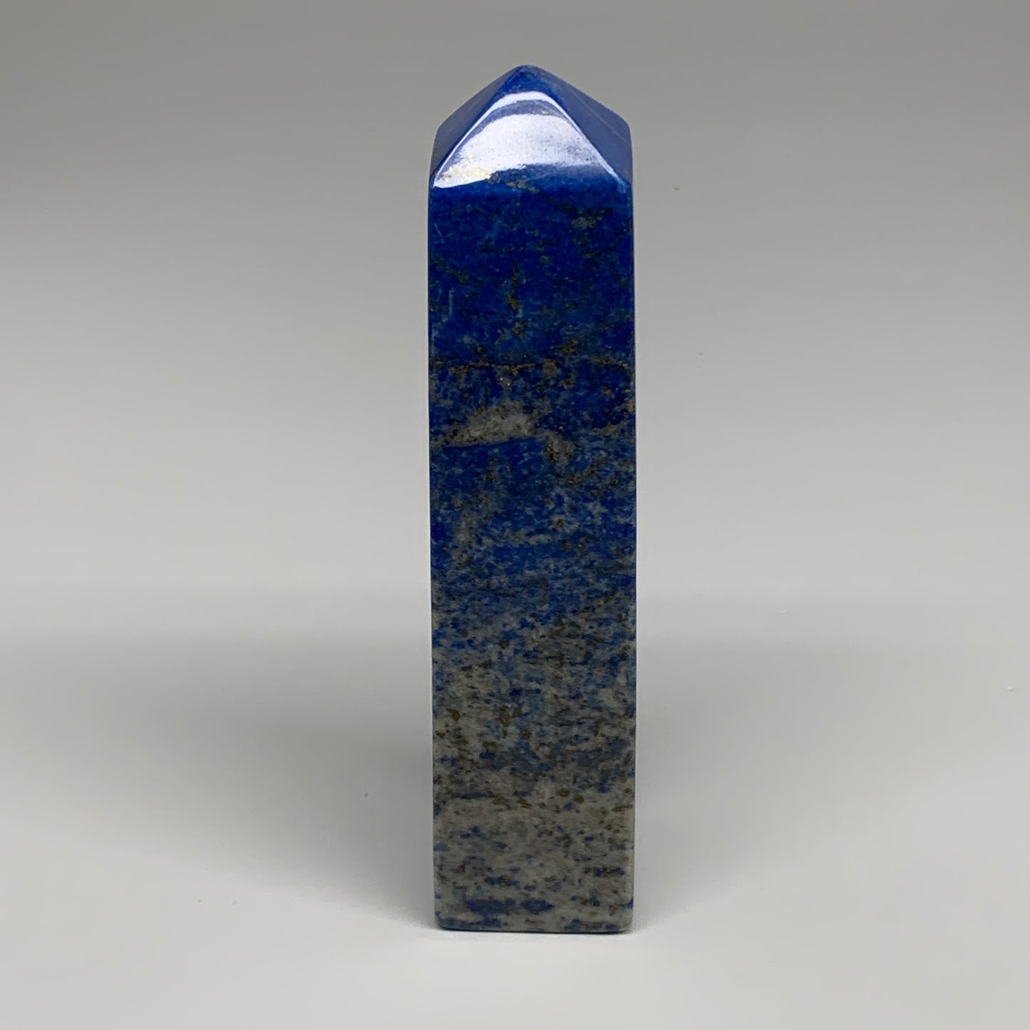 625g, 6.4"x1.5"x1.5", Natural Lapis Lazuli Tower Point Obelisk Afghanistan,B3049