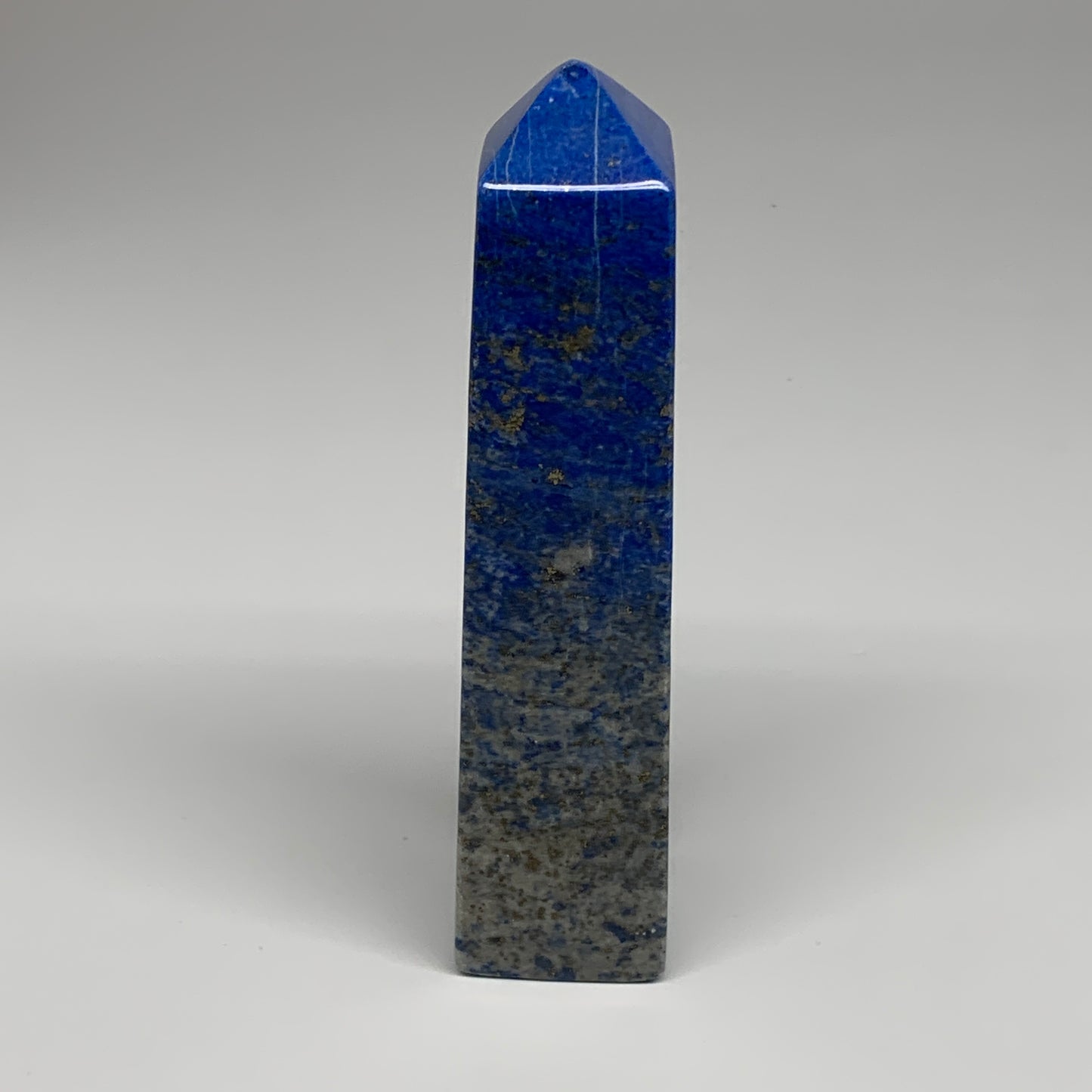 625g, 6.4"x1.5"x1.5", Natural Lapis Lazuli Tower Point Obelisk Afghanistan,B3049