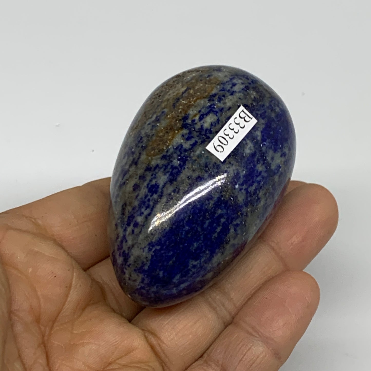 0.46 lbs, 2.6"x1.8", Natural Lapis Lazuli Egg Polished @Afghanistan, B33309