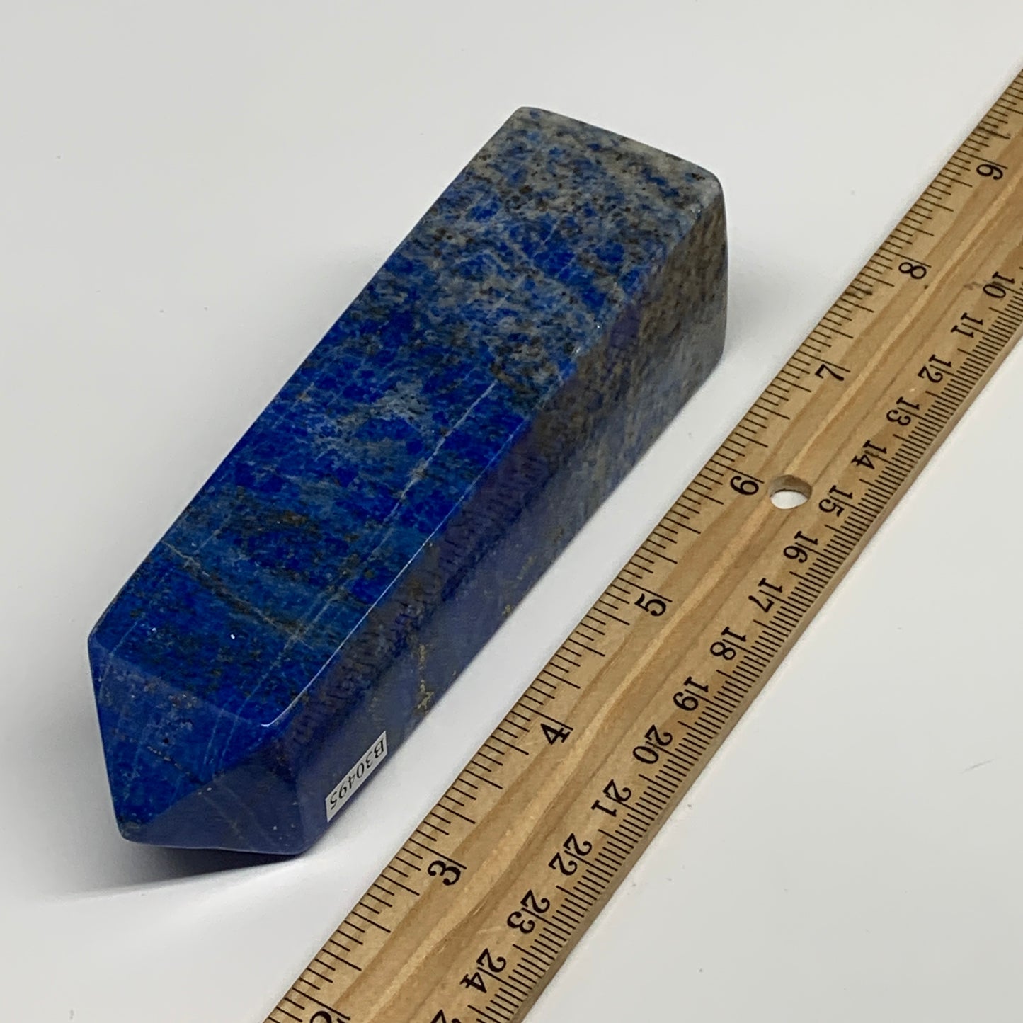 379.8g, 4.8"x1.4"x1.4", Natural Lapis Lazuli Tower Point Obelisk Afghanistan,B30