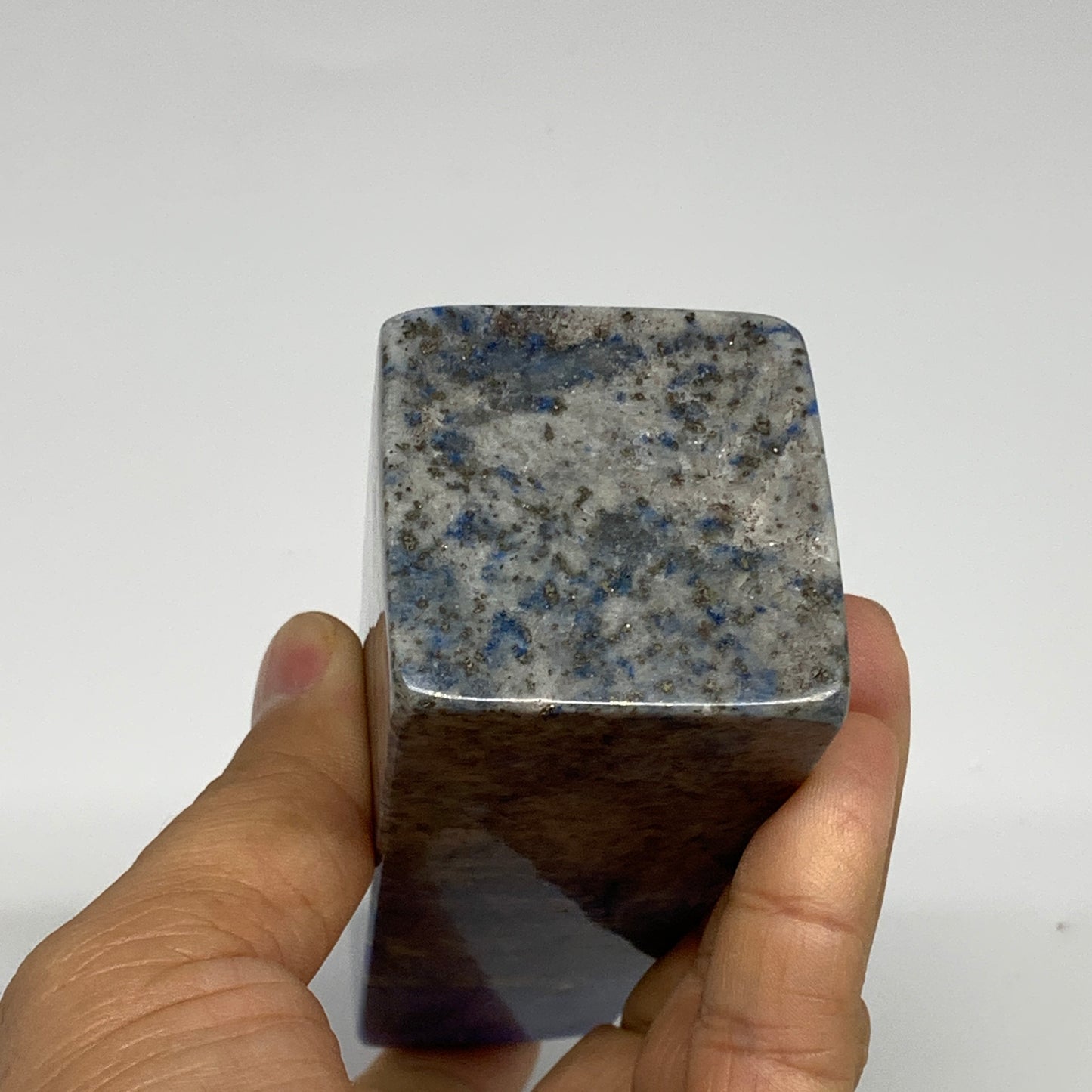 528g, 5.2"x1.6"x1.6", Natural Lapis Lazuli Tower Point Obelisk Afghanistan,B3049