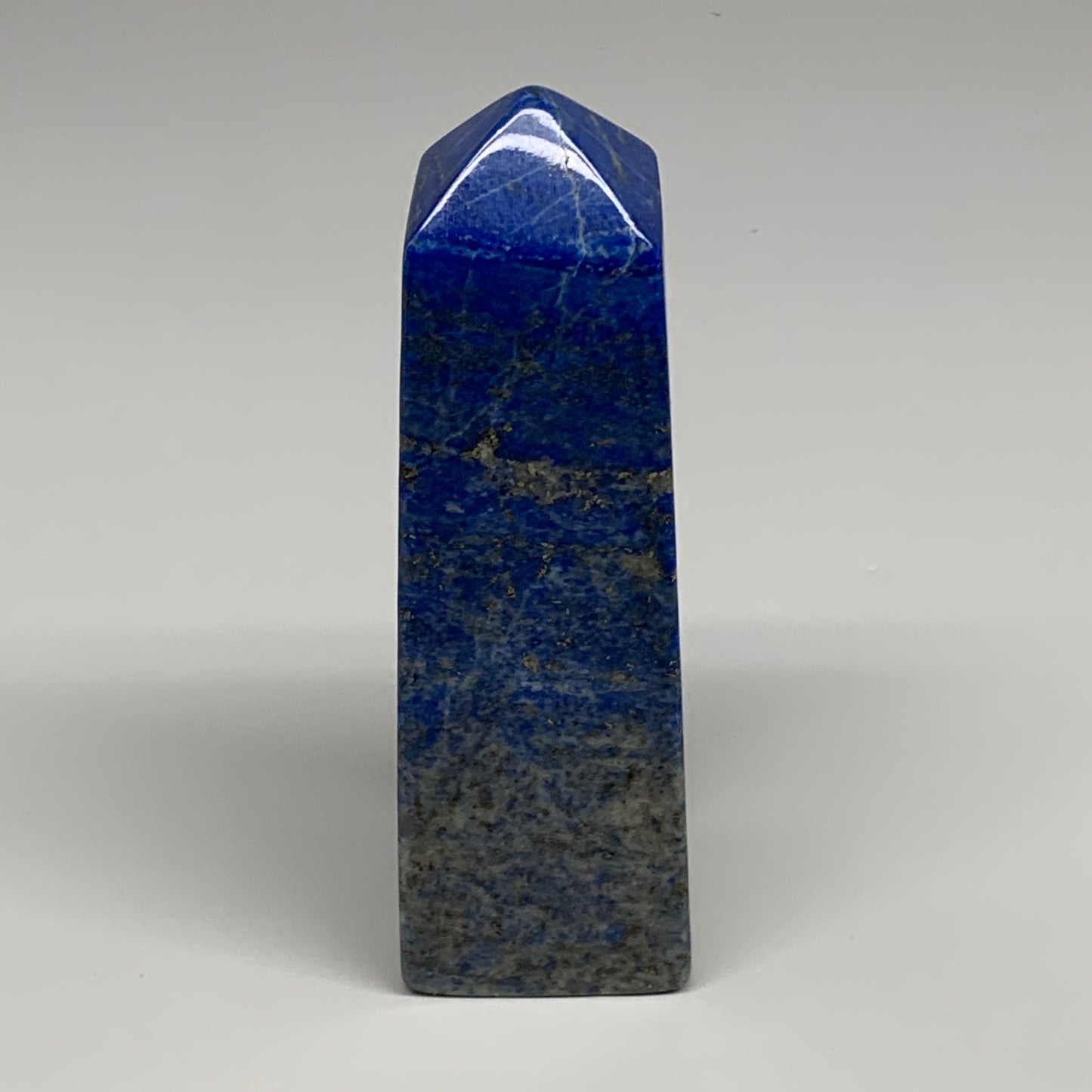 528g, 5.2"x1.6"x1.6", Natural Lapis Lazuli Tower Point Obelisk Afghanistan,B3049