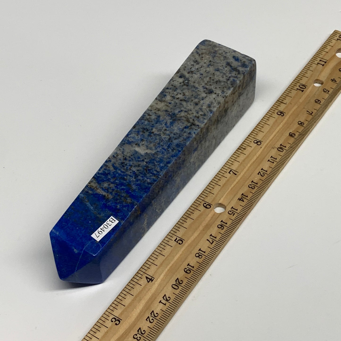 413.8g, 6.1"x1.3"x1.3", Natural Lapis Lazuli Tower Point Obelisk Afghanistan,B30