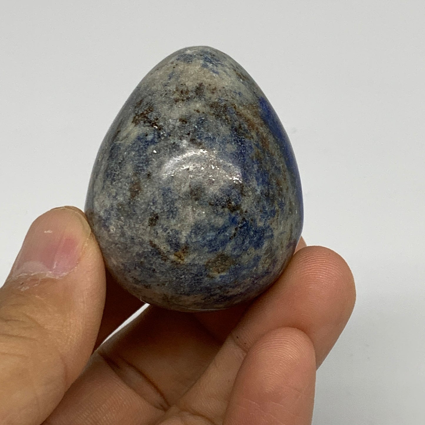 91.6g, 1.8"x1.5", Natural Lapis Lazuli Egg Polished @Afghanistan, B33313
