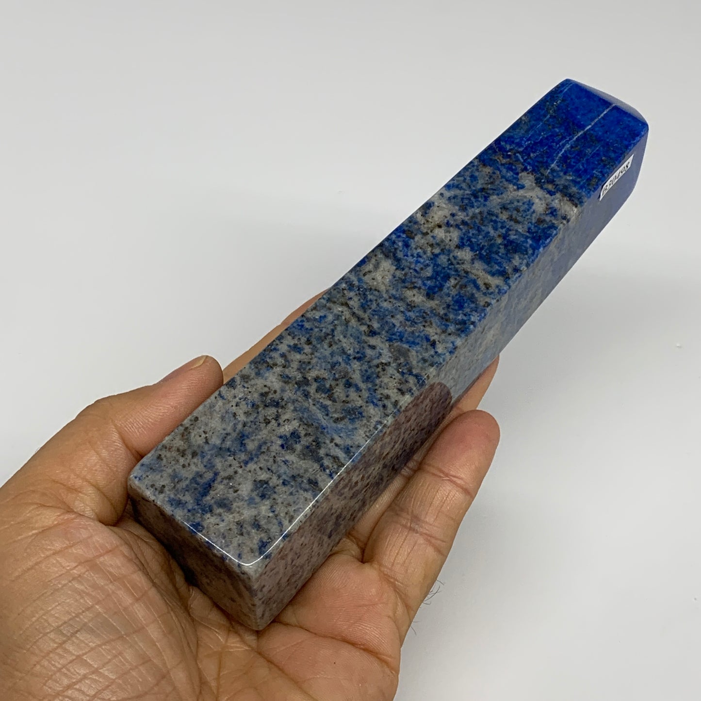 428.9g, 6.2"x1.3"x1.4", Natural Lapis Lazuli Tower Point Obelisk Afghanistan,B30