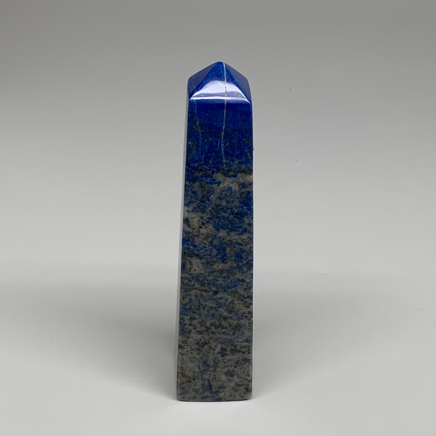 428.9g, 6.2"x1.3"x1.4", Natural Lapis Lazuli Tower Point Obelisk Afghanistan,B30