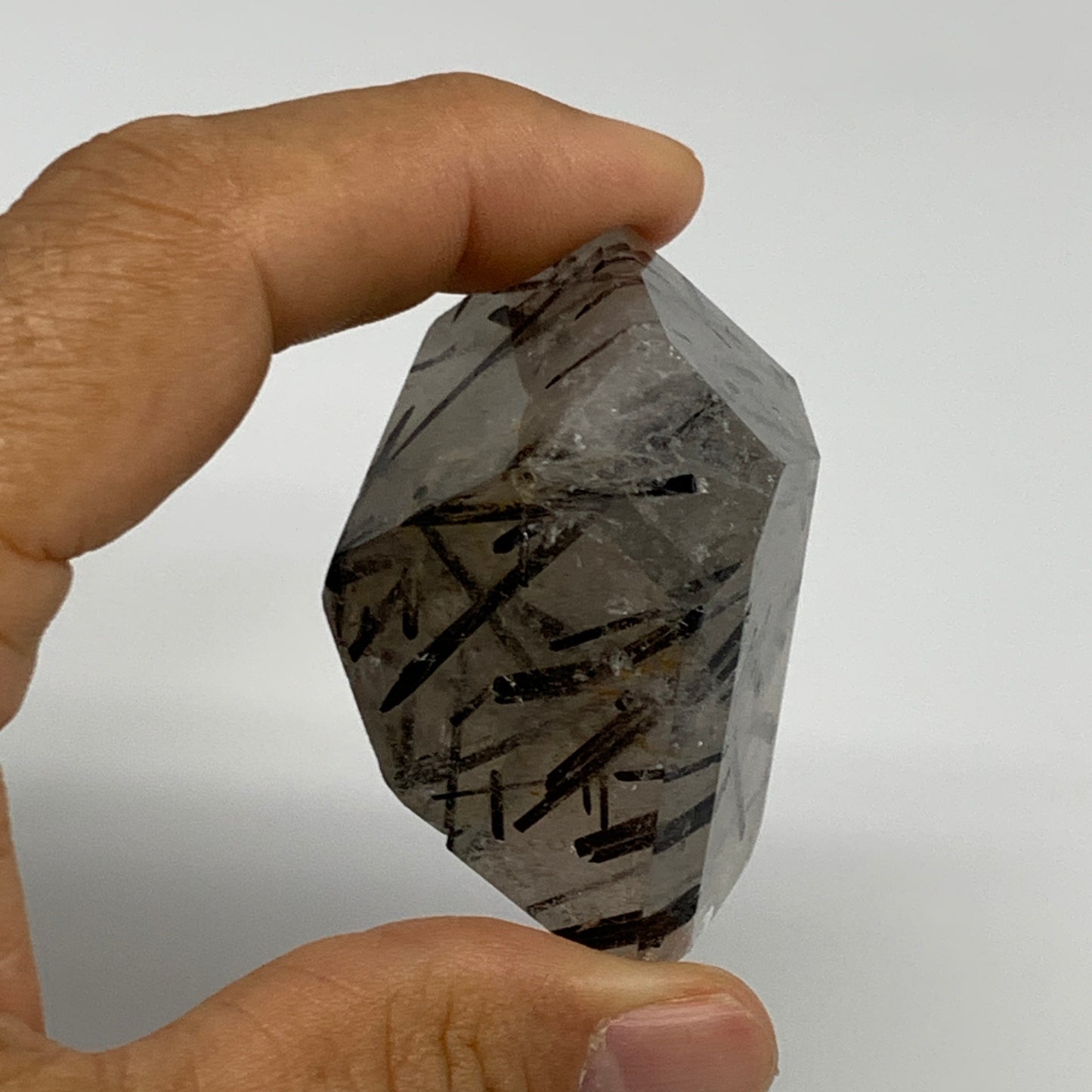 79.3g, 1.9"x1.7"x1.4", Black Tourmaline Rutile Quartz Crystal Chunk @Brazil,B274