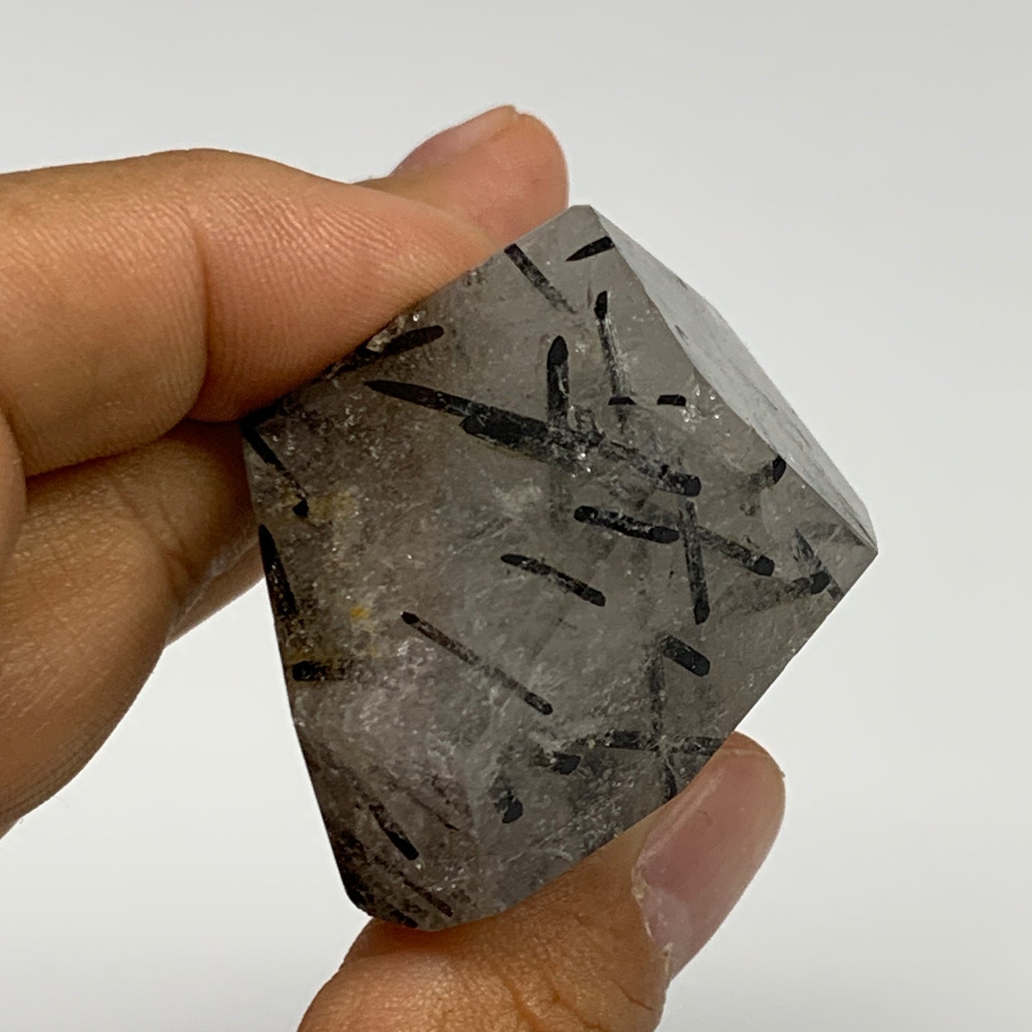 79.3g, 1.9"x1.7"x1.4", Black Tourmaline Rutile Quartz Crystal Chunk @Brazil,B274