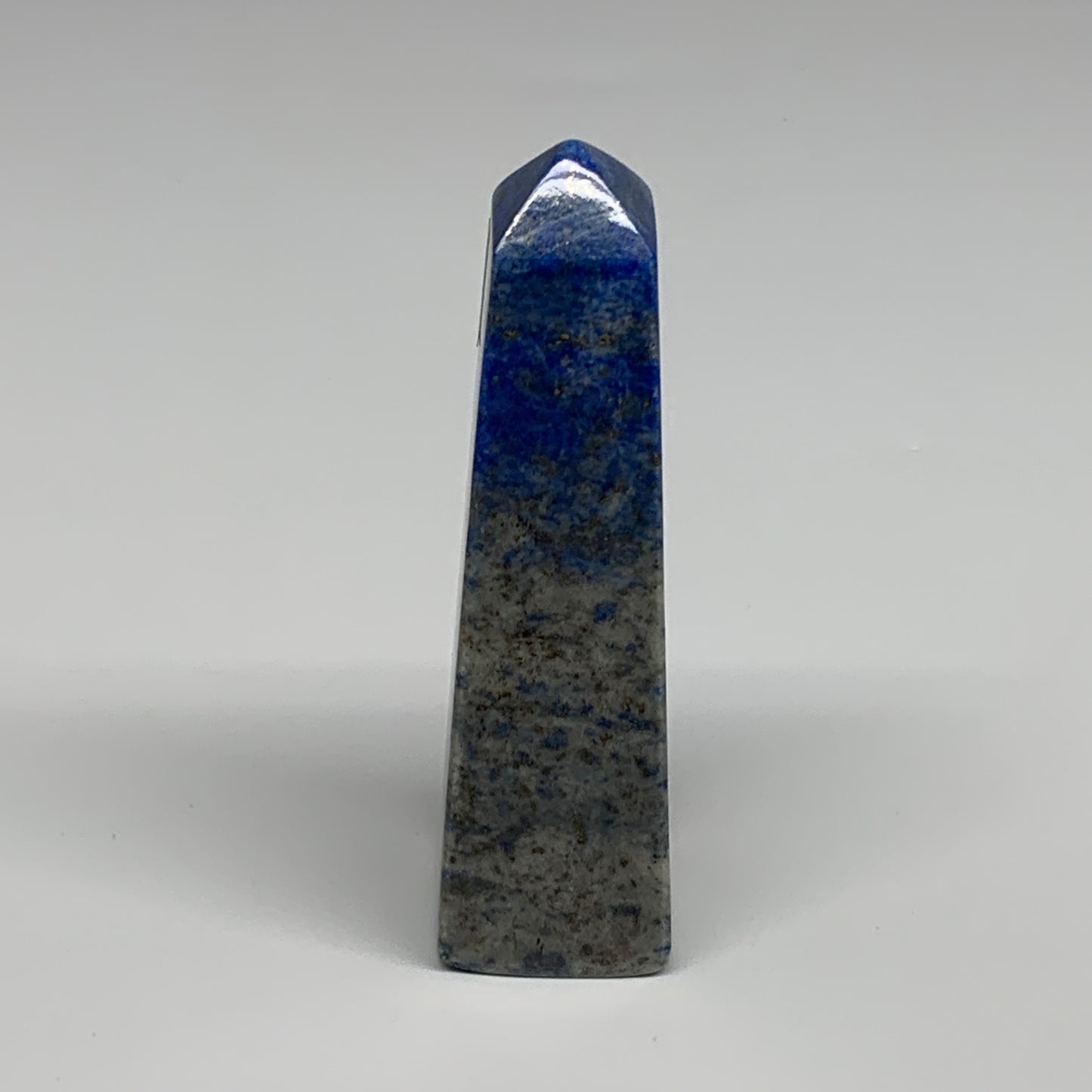 184.2g, 4.1"x1.1"x1.1", Natural Lapis Lazuli Tower Point Obelisk Afghanistan,B30