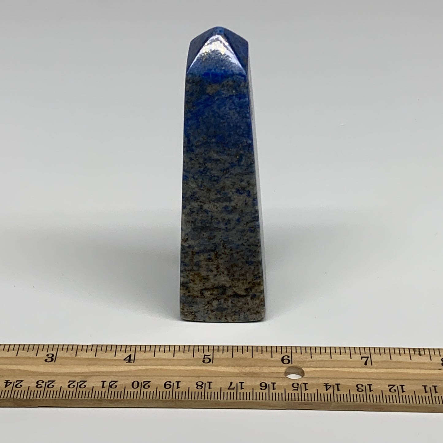 184.2g, 4.1"x1.1"x1.1", Natural Lapis Lazuli Tower Point Obelisk Afghanistan,B30