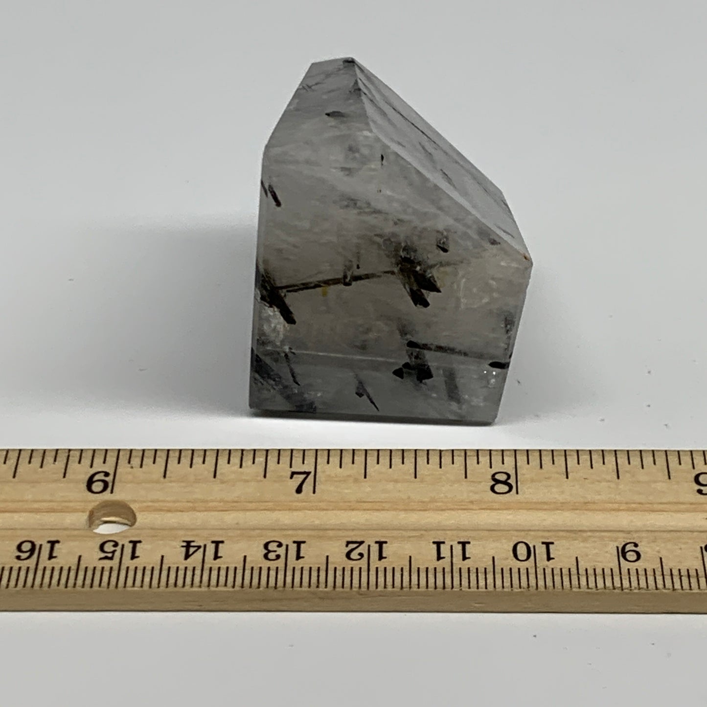 96.8g, 1.8"x1.9"x1.3", Black Tourmaline Rutile Quartz Crystal Chunk @Brazil,B274