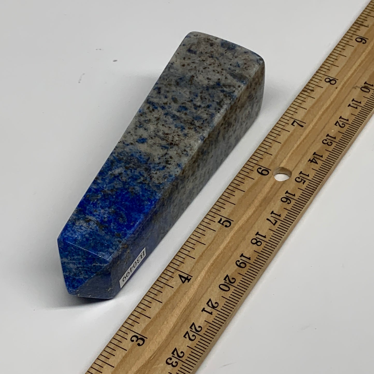 184.2g, 4.1"x1.1"x1.1", Natural Lapis Lazuli Tower Point Obelisk Afghanistan,B30