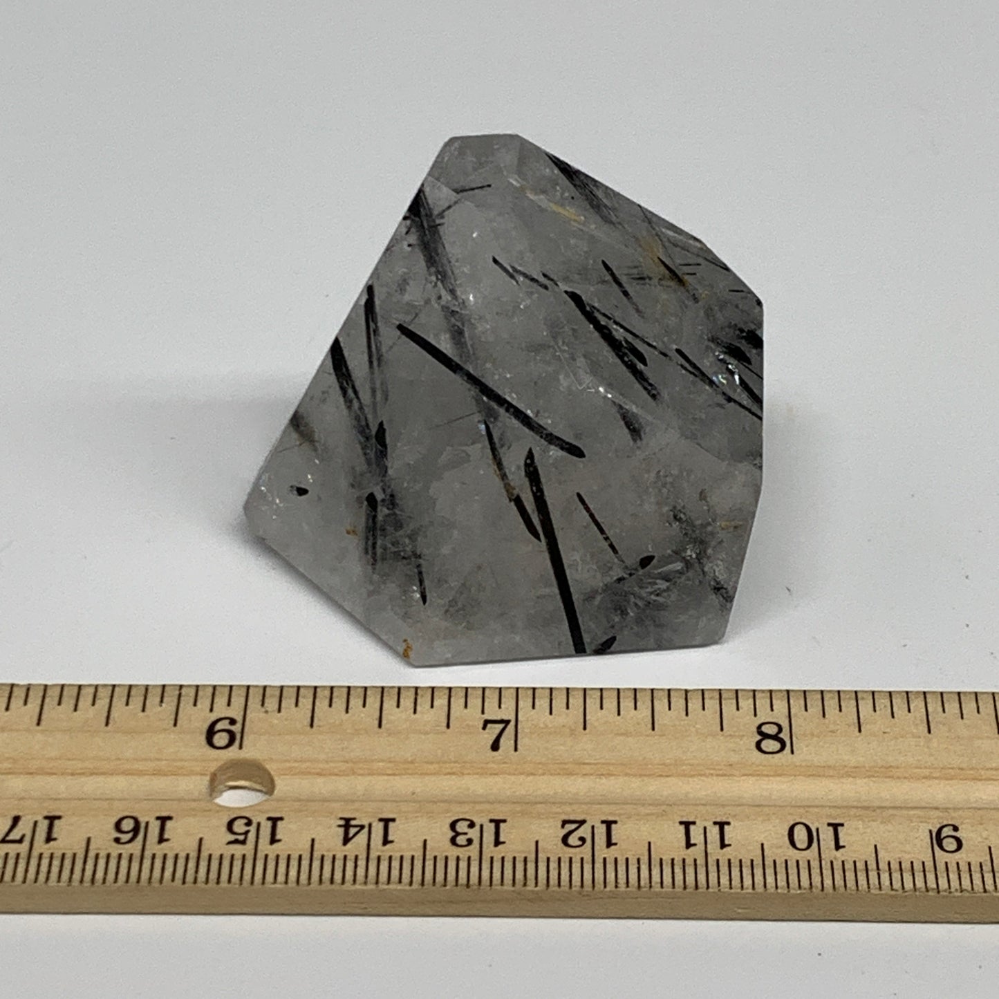 96.8g, 1.8"x1.9"x1.3", Black Tourmaline Rutile Quartz Crystal Chunk @Brazil,B274