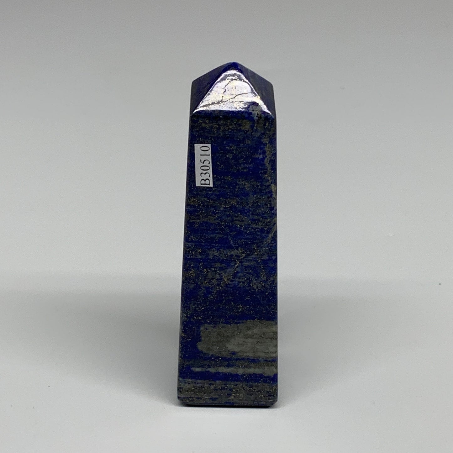 229g, 4.2"x1.2"x1.2", Natural Lapis Lazuli Tower Point Obelisk Afghanistan,B3051