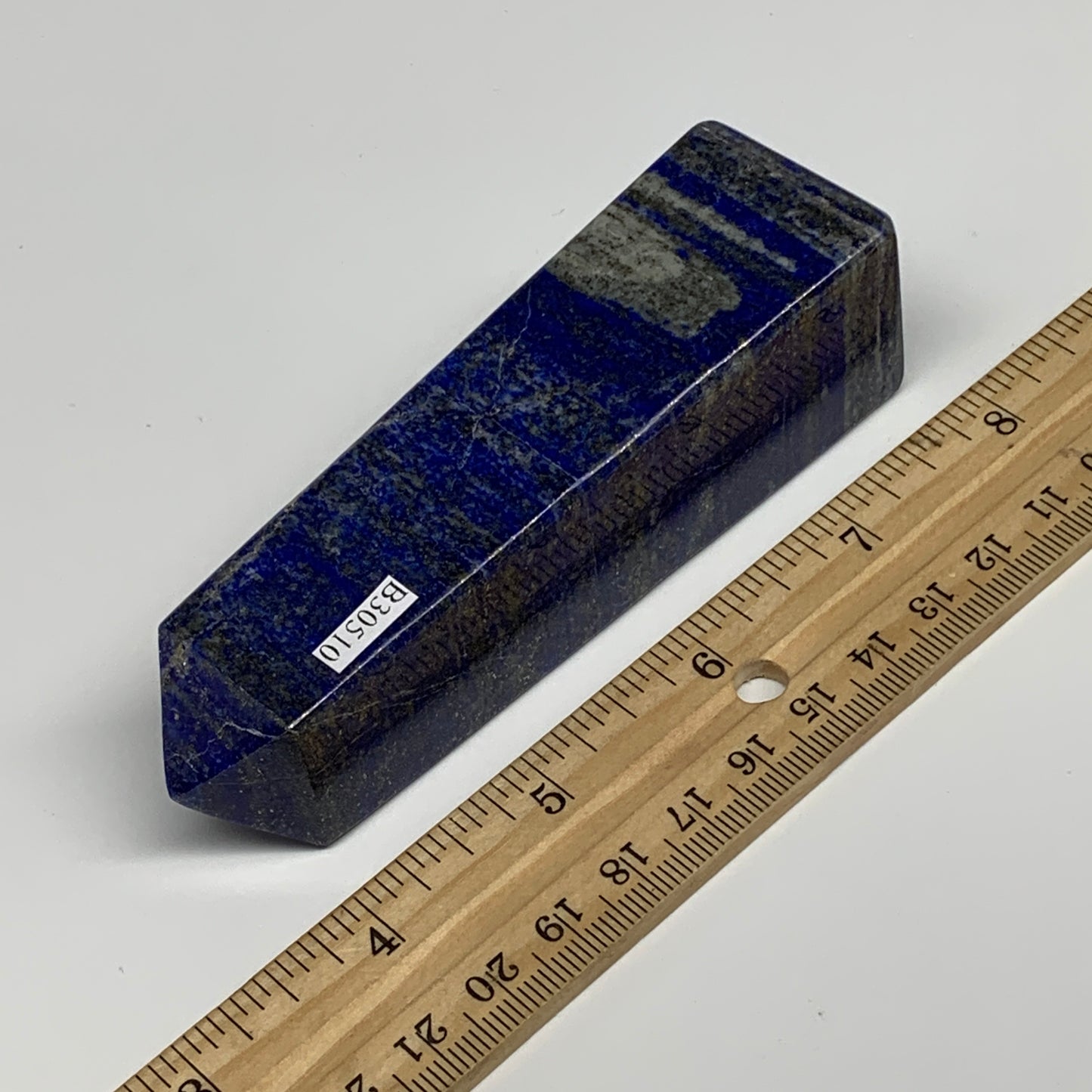 229g, 4.2"x1.2"x1.2", Natural Lapis Lazuli Tower Point Obelisk Afghanistan,B3051