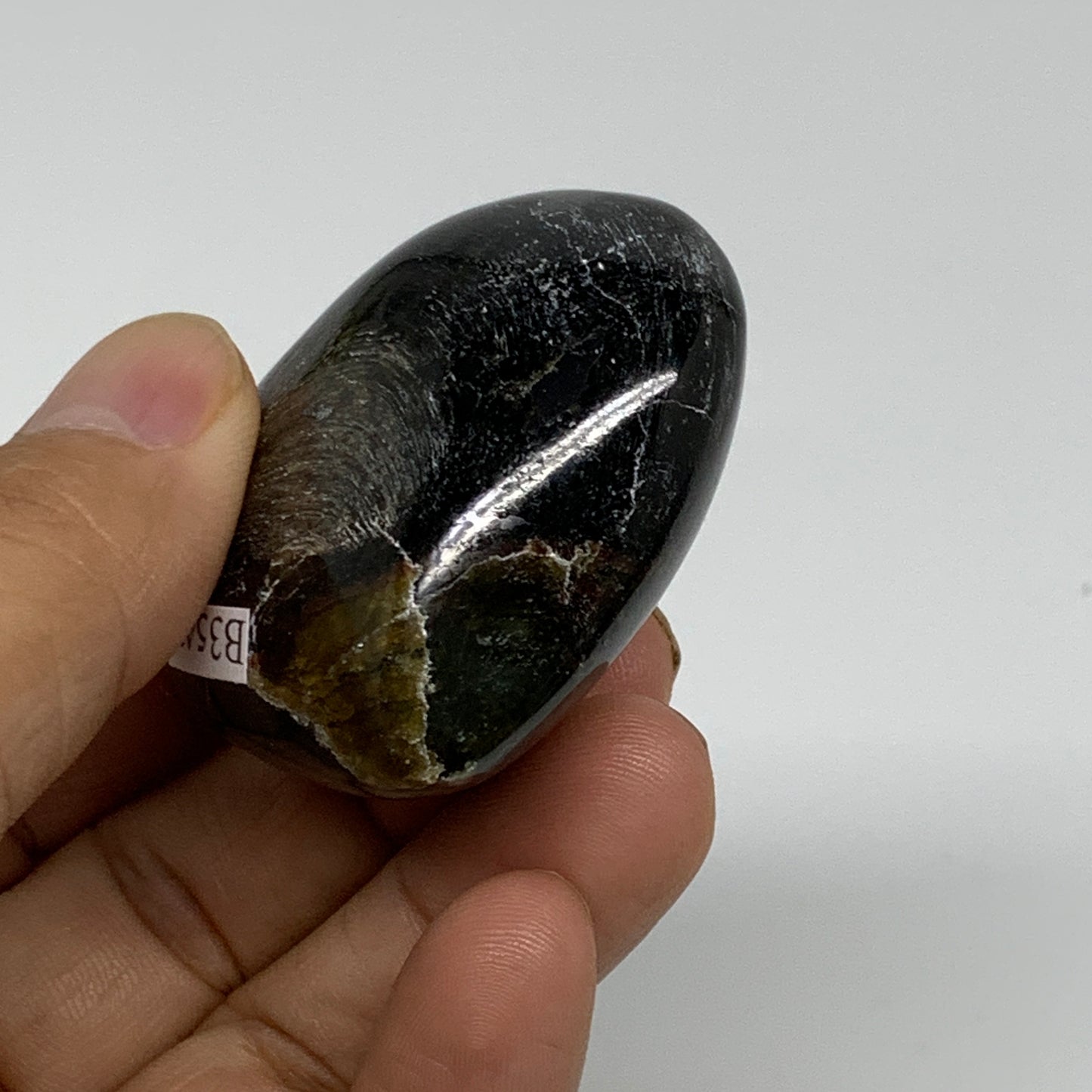 85.1g, 1.8"x2"x0.9", Natural Labradorite Heart Polished Crystal, B35475