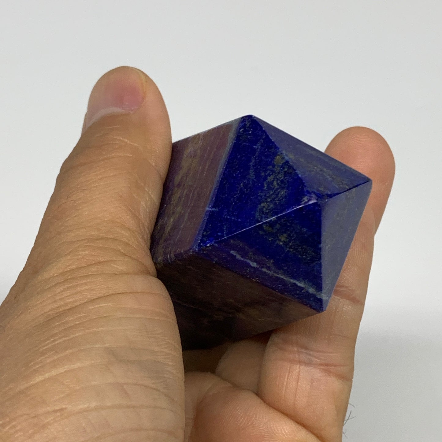 245.9g, 3.9"x1.3"x1.3", Natural Lapis Lazuli Tower Point Obelisk Afghanistan,B30