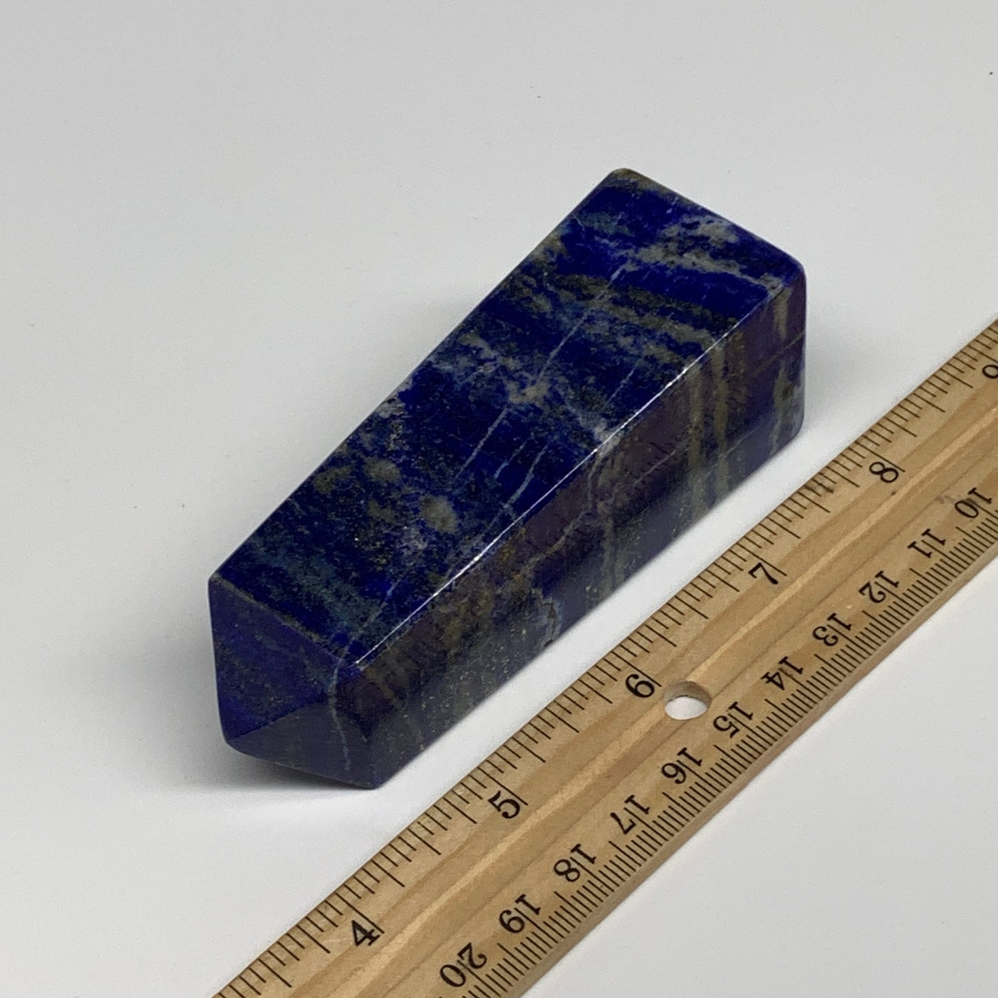 245.9g, 3.9"x1.3"x1.3", Natural Lapis Lazuli Tower Point Obelisk Afghanistan,B30