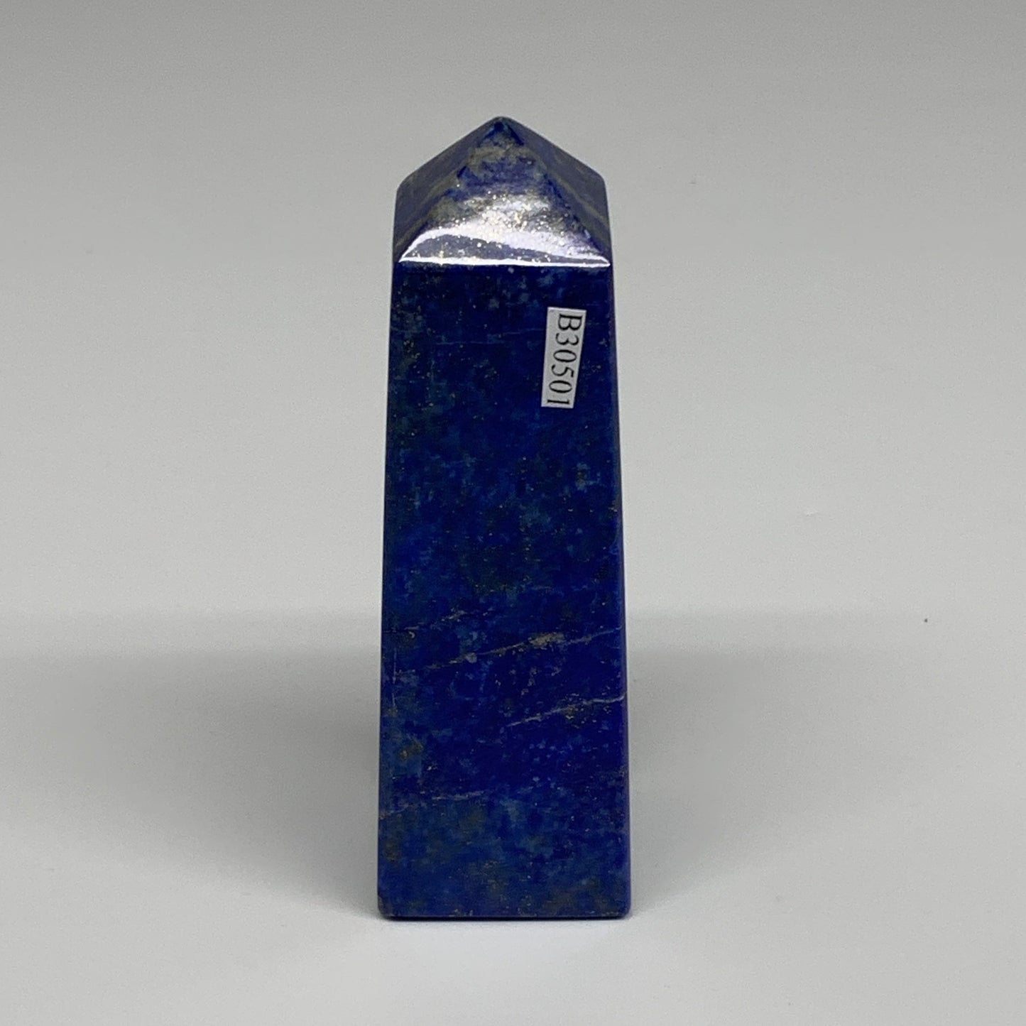 250.9g, 4.1"x1.3"x1.2", Natural Lapis Lazuli Tower Point Obelisk Afghanistan,B30