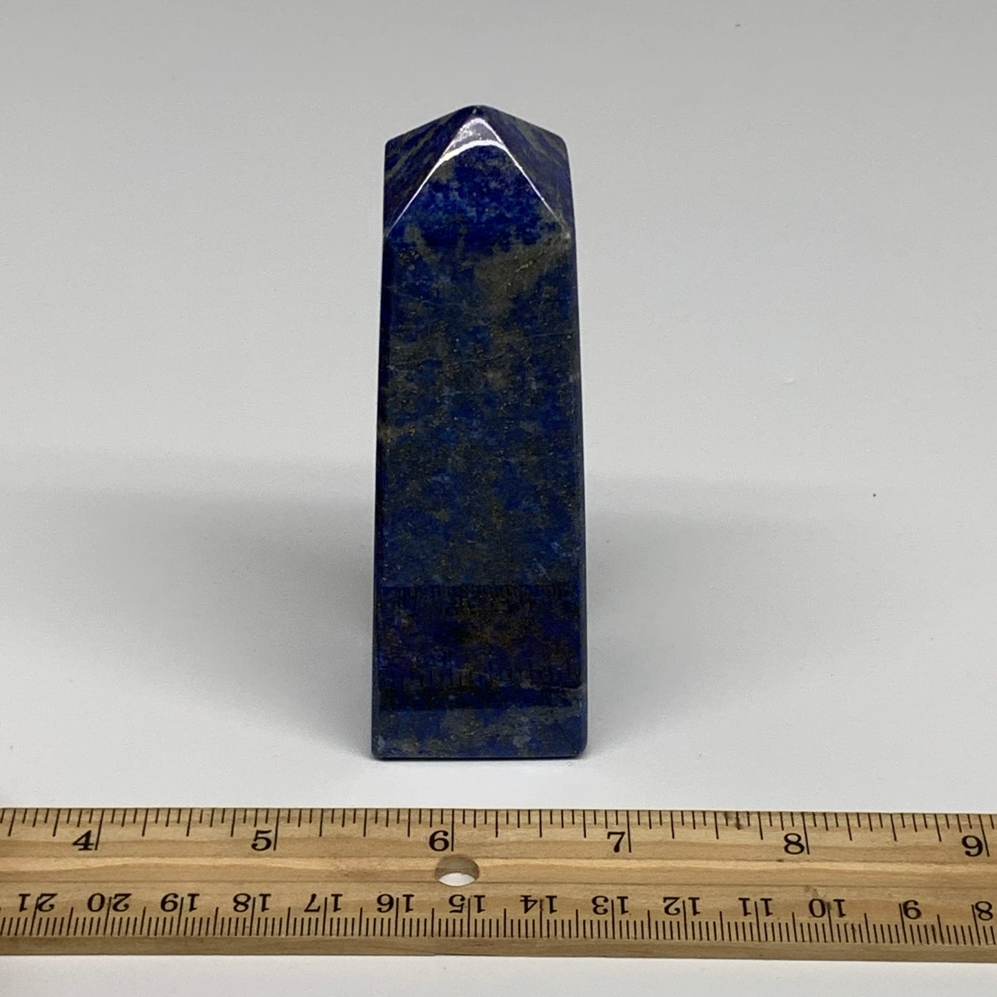 250.9g, 4.1"x1.3"x1.2", Natural Lapis Lazuli Tower Point Obelisk Afghanistan,B30