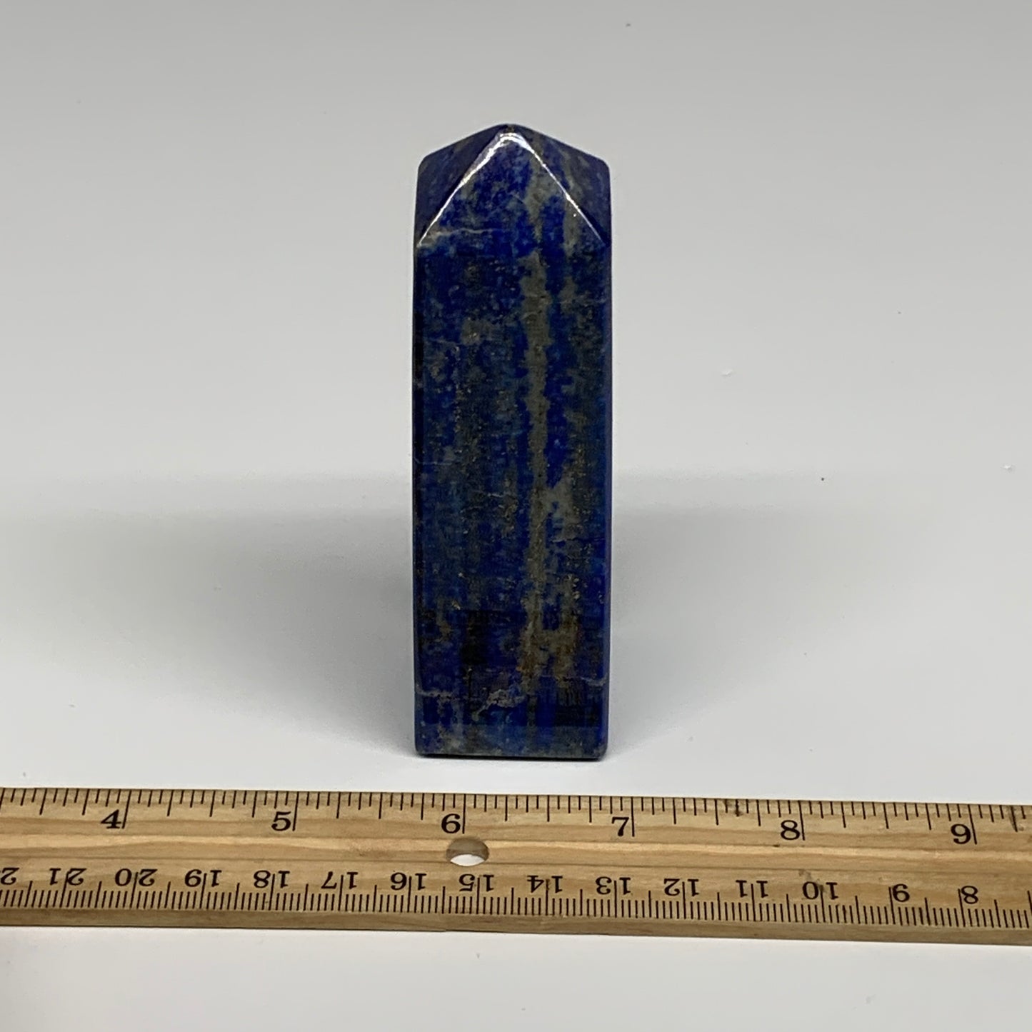 250.9g, 4.1"x1.3"x1.2", Natural Lapis Lazuli Tower Point Obelisk Afghanistan,B30