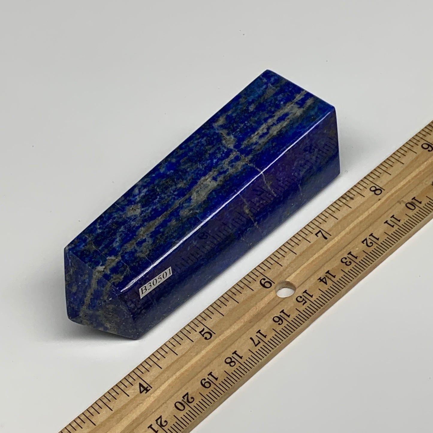 250.9g, 4.1"x1.3"x1.2", Natural Lapis Lazuli Tower Point Obelisk Afghanistan,B30