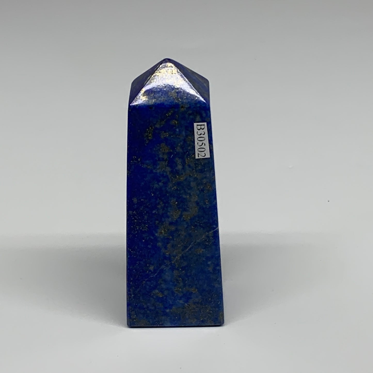 230.1g, 3.9"x1.4"x1.1", Natural Lapis Lazuli Tower Point Obelisk Afghanistan,B30