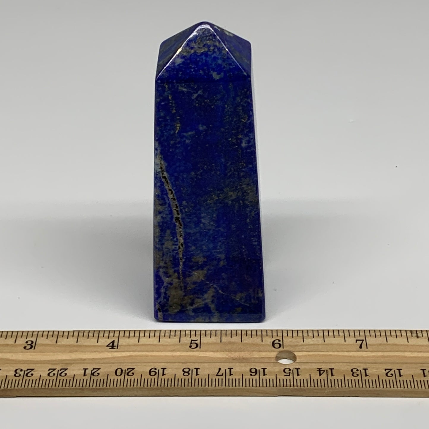 230.1g, 3.9"x1.4"x1.1", Natural Lapis Lazuli Tower Point Obelisk Afghanistan,B30