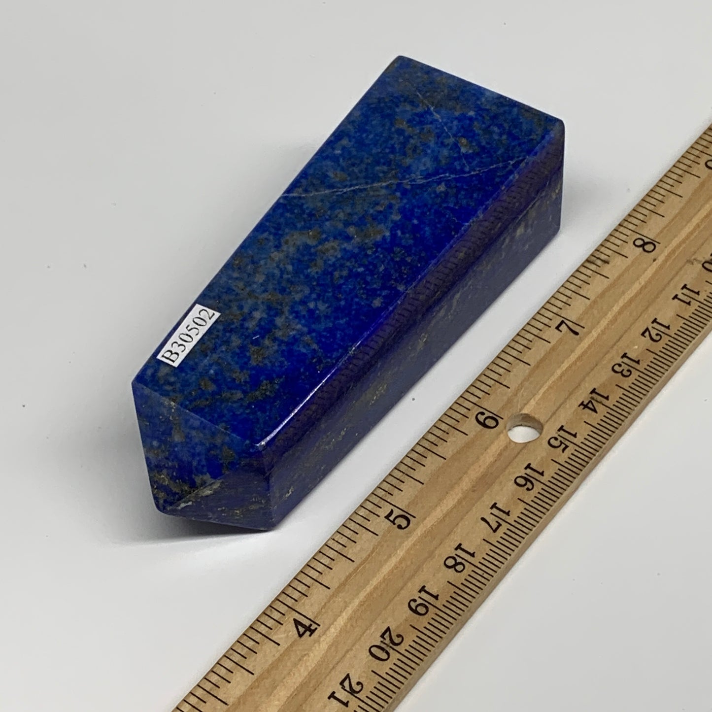 230.1g, 3.9"x1.4"x1.1", Natural Lapis Lazuli Tower Point Obelisk Afghanistan,B30