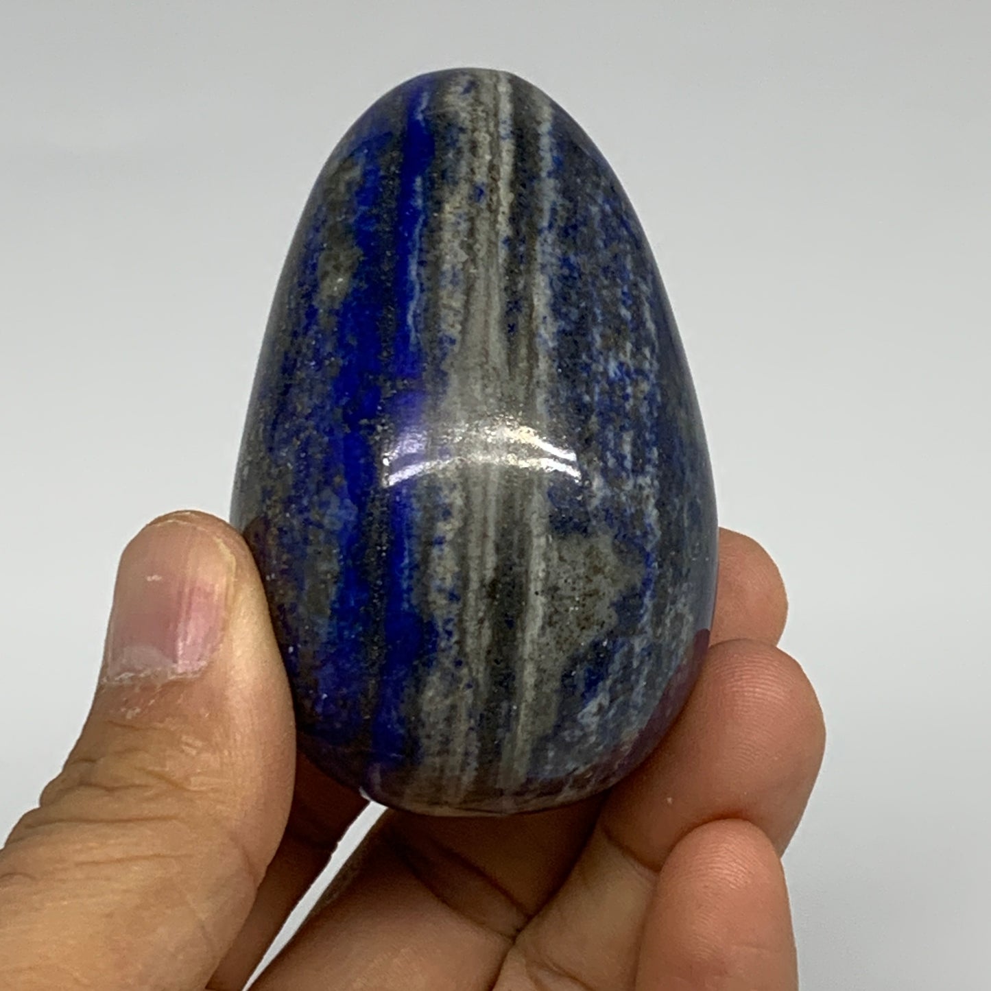 181g, 2.5"x1.6", Natural Lapis Lazuli Egg Polished @Afghanistan, B33323