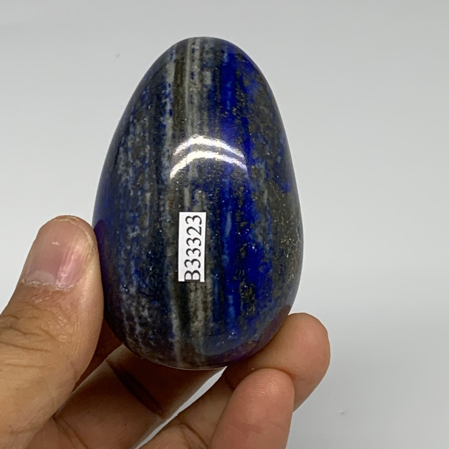 181g, 2.5"x1.6", Natural Lapis Lazuli Egg Polished @Afghanistan, B33323