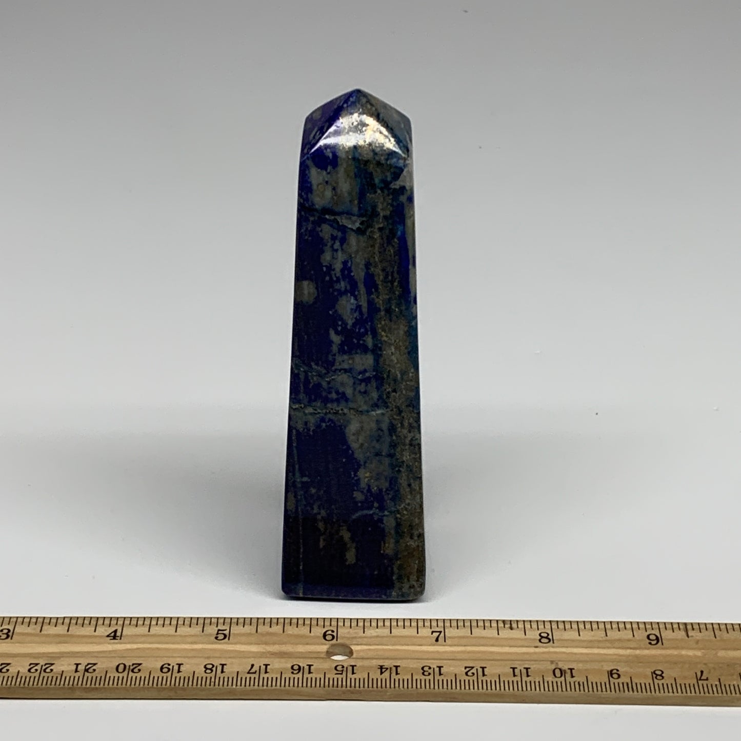 324.1g, 5"x1.4"x1.3", Natural Lapis Lazuli Tower Point Obelisk Afghanistan,B3050