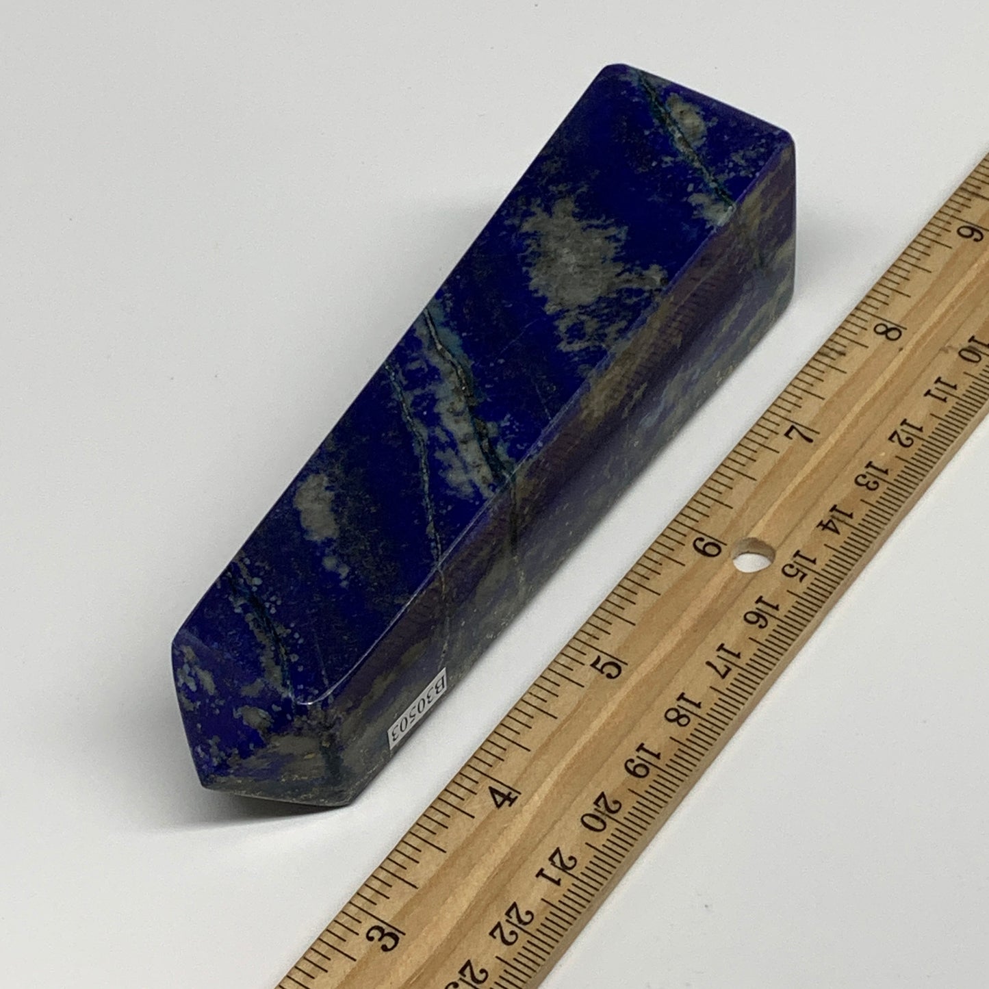 324.1g, 5"x1.4"x1.3", Natural Lapis Lazuli Tower Point Obelisk Afghanistan,B3050