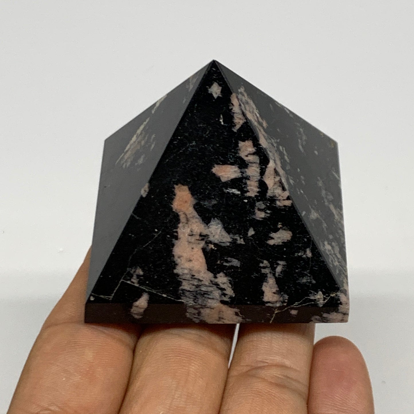 150g, 1.8"x2.1", Black Tourmaline Pyramid Gemstone,Healing Crystal, B29783